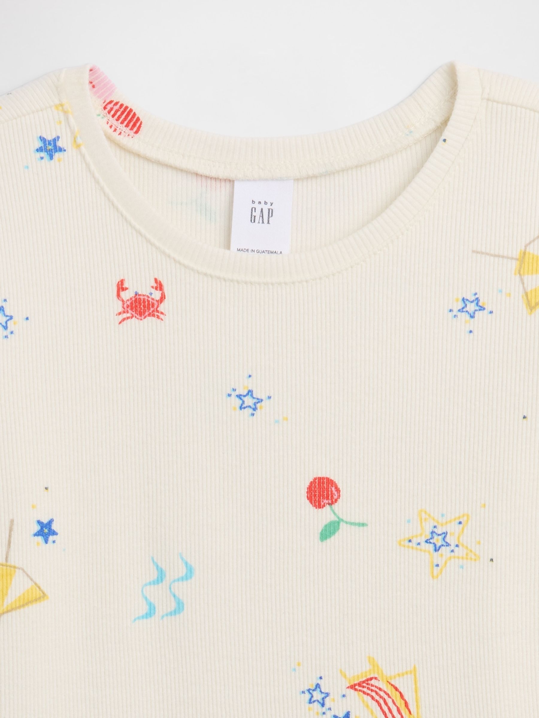 White Ribbed Crew Neck Short Sleeve T-Shirt - Image 3 of 3