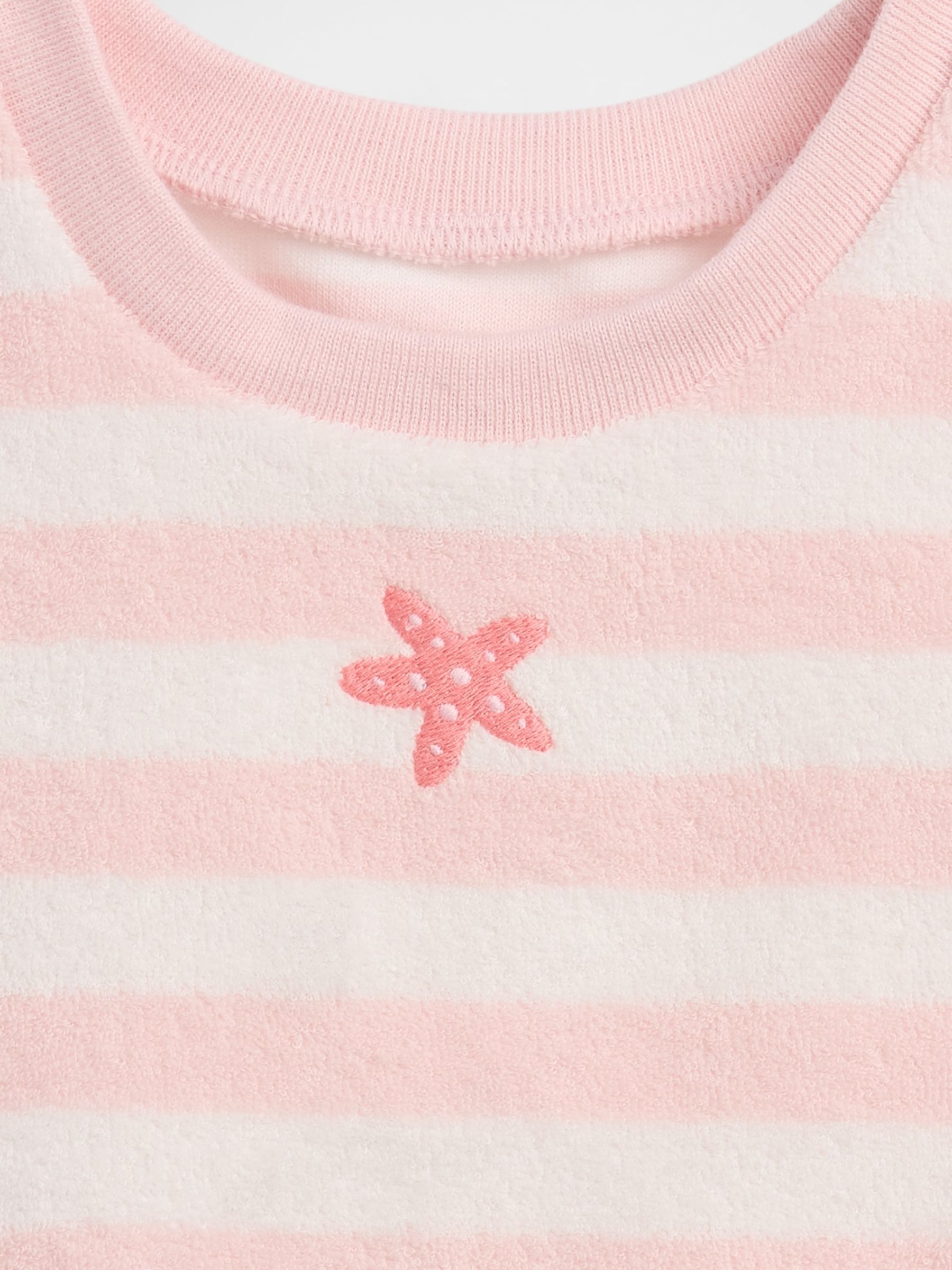 Pink Towel Terry Stripe Outfit Set - Image 3 of 3