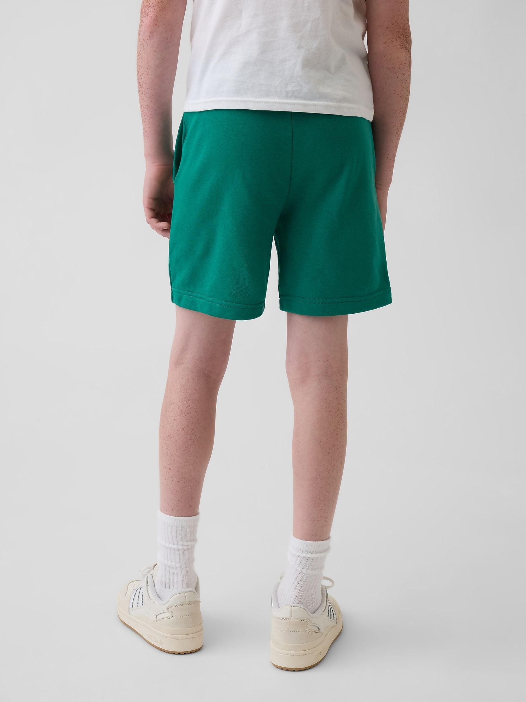Green Relaxed Graphic French Terry Pull On Shorts - Image 2 of 5