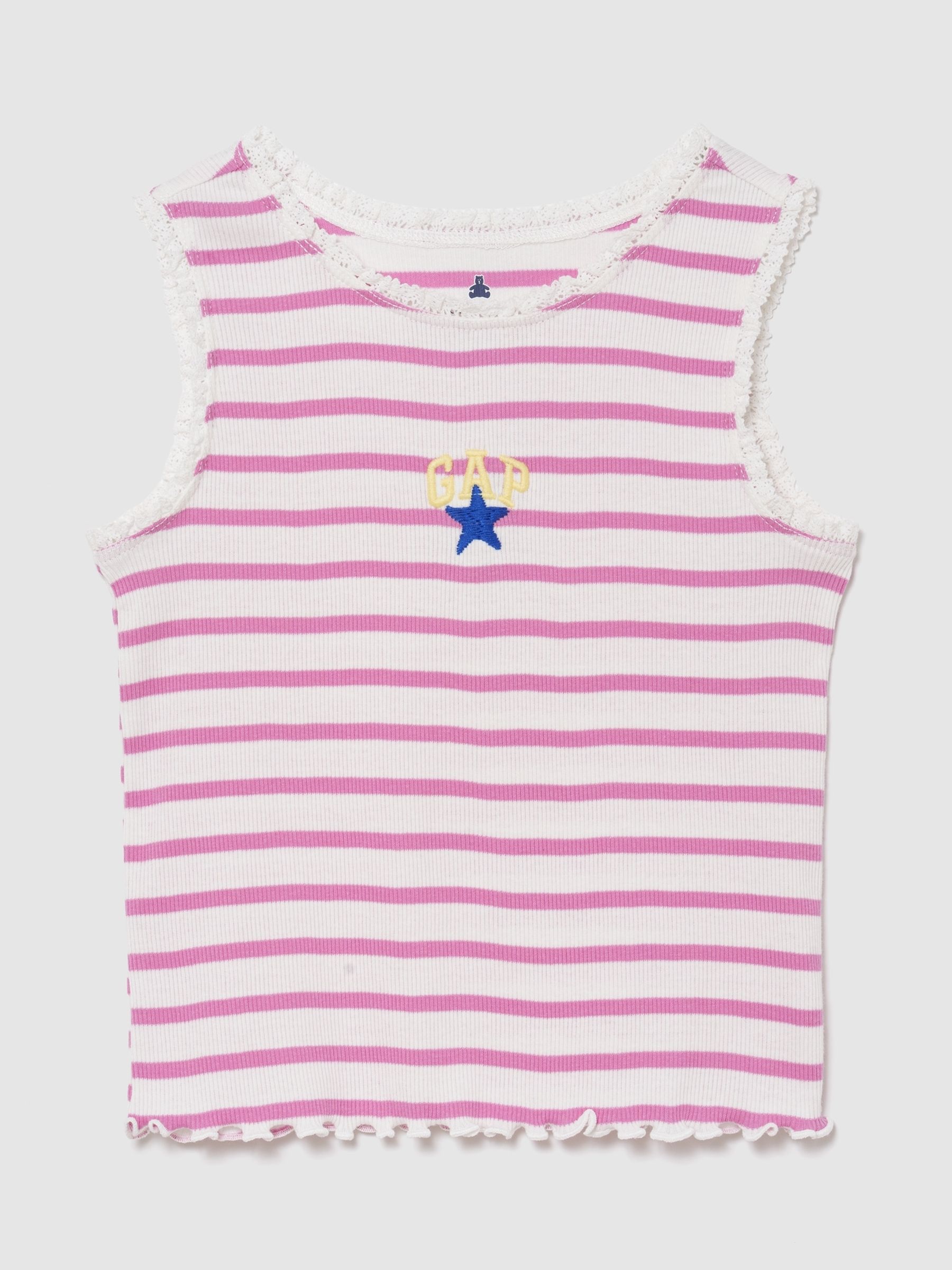 Pink Graphic Logo Rib Vest - Image 1 of 3