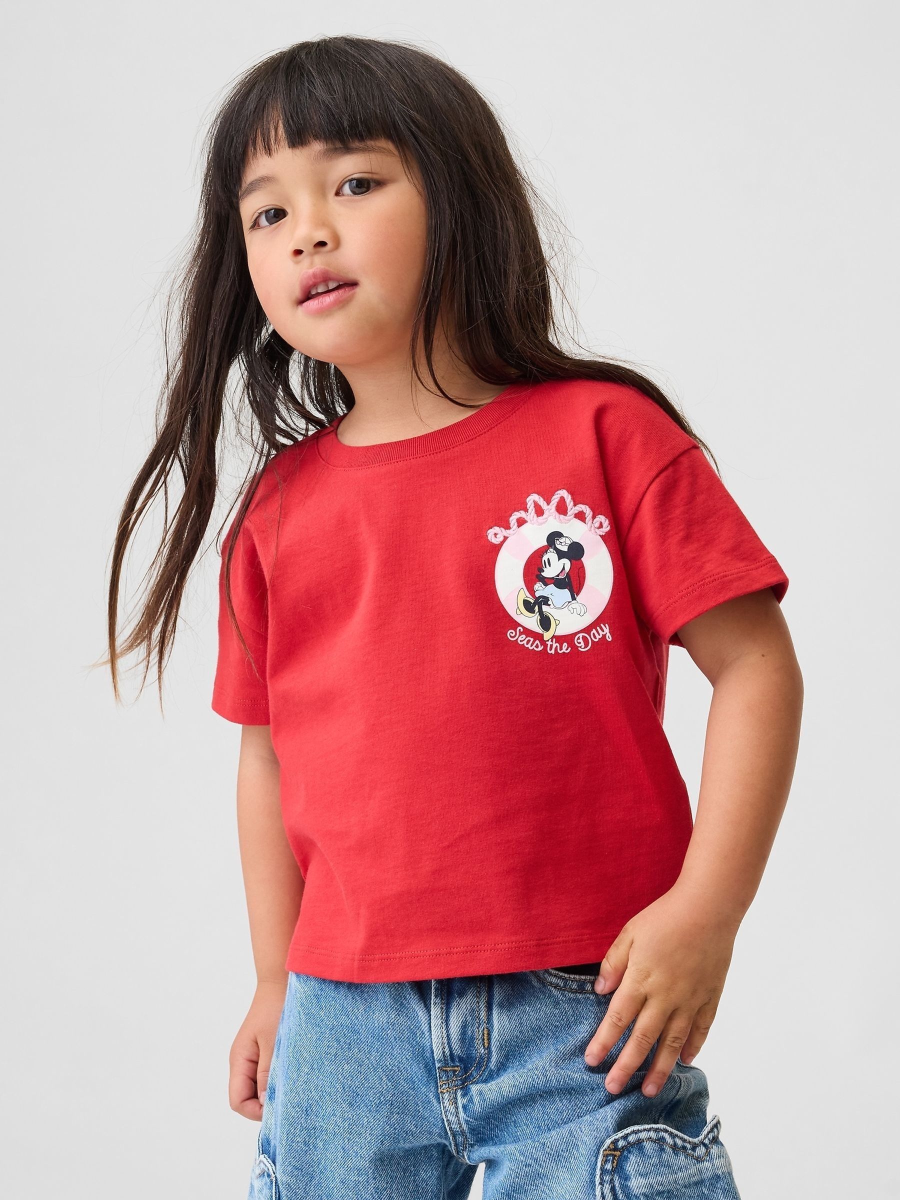 Red Minnie Mouse Graphic Short Sleeve T-Shirt - Image 1 of 7