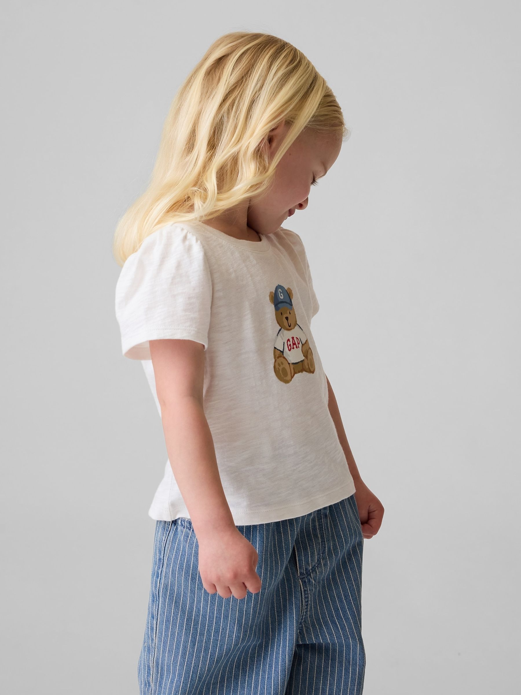 Cream Brannan Bear Puff-Sleeve T-Shirt - Image 1 of 4