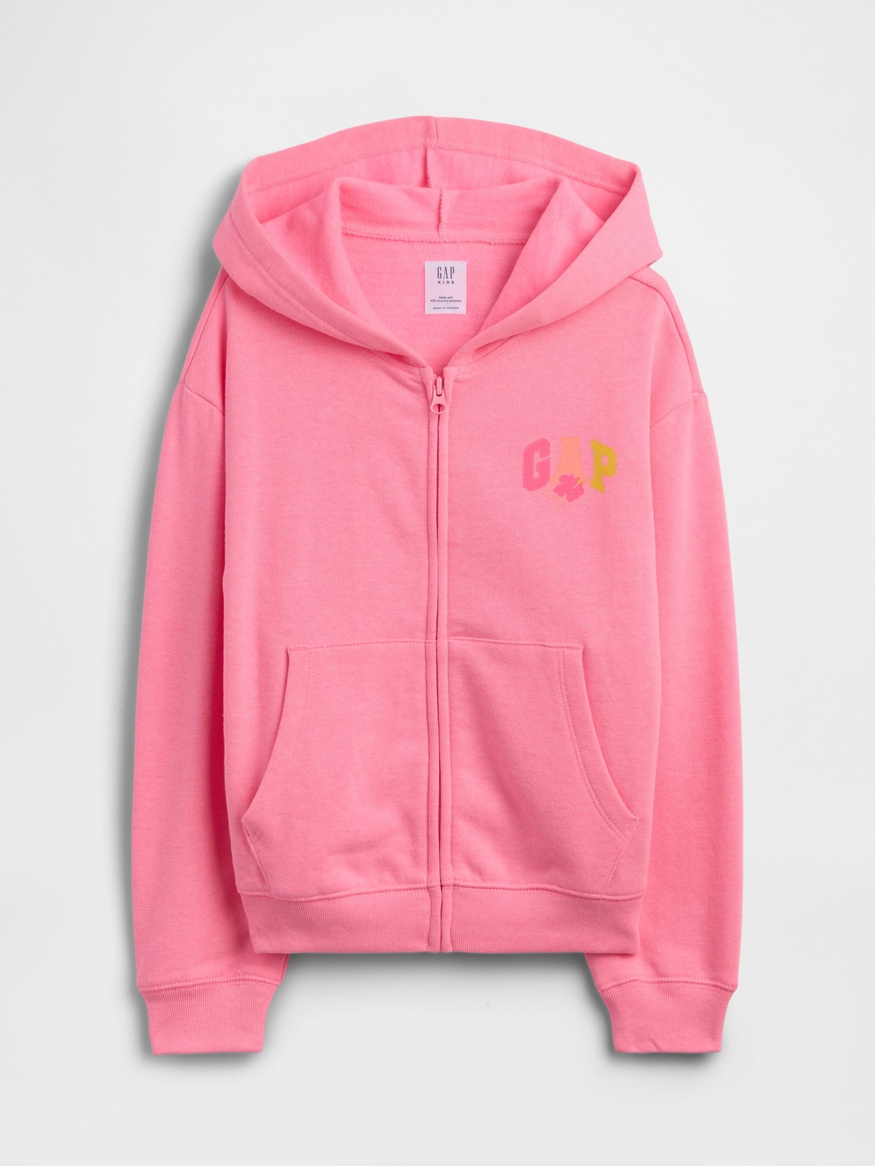 Pink Relaxed Logo Zip Hoodie - Image 1 of 3