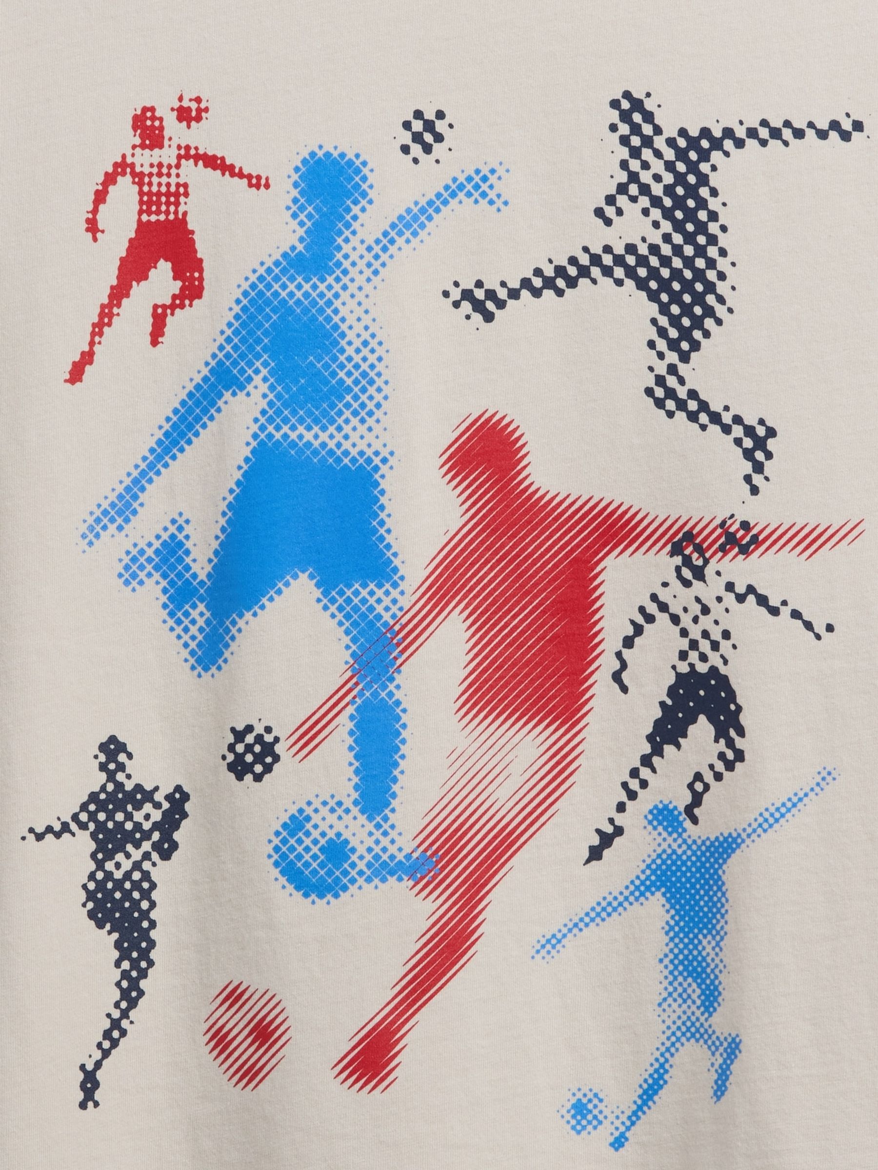 Grey Football Graphic T-Shirt - Image 3 of 3