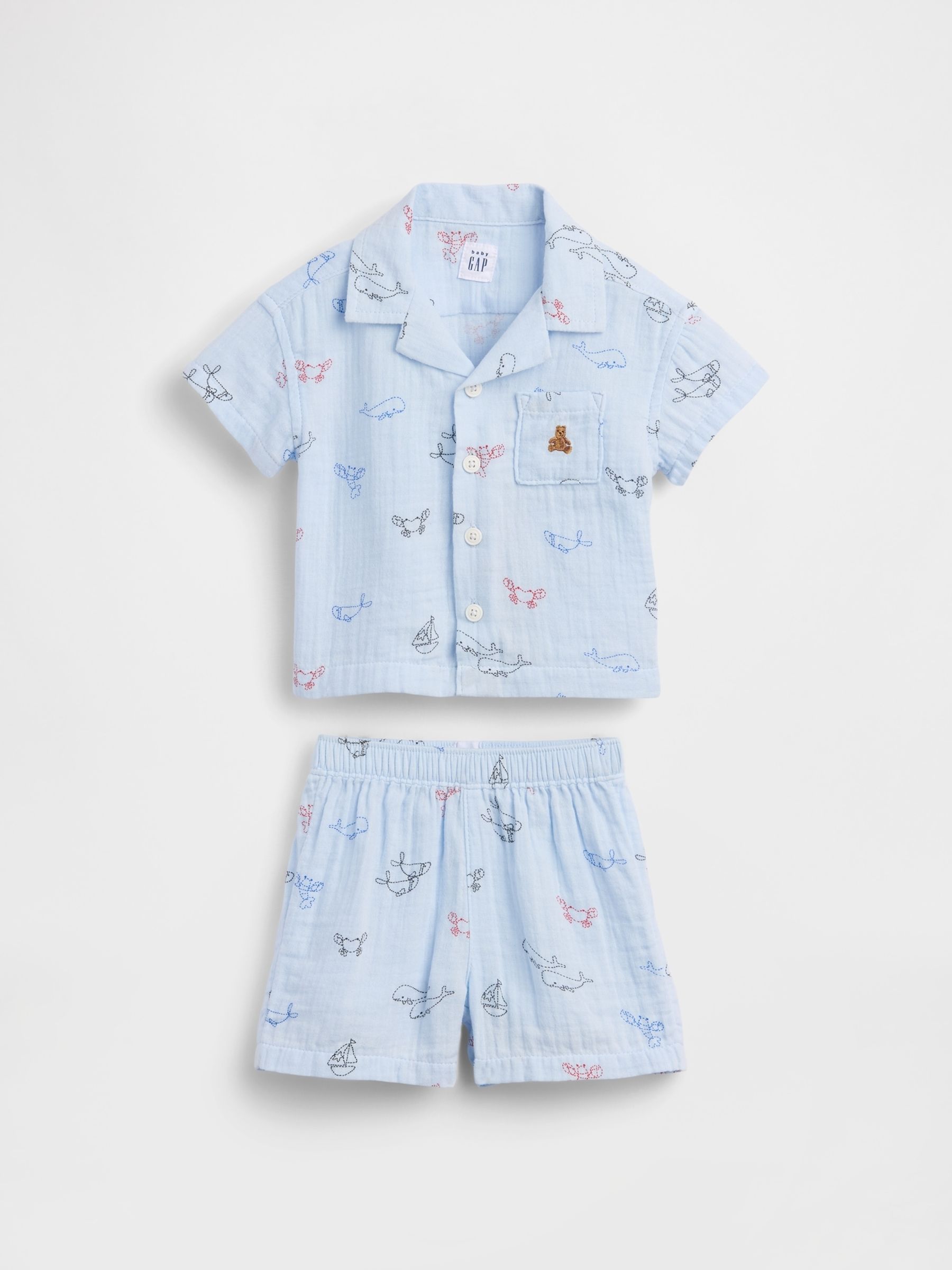 Blue Gauze Cabana Outfit Set - Image 1 of 3