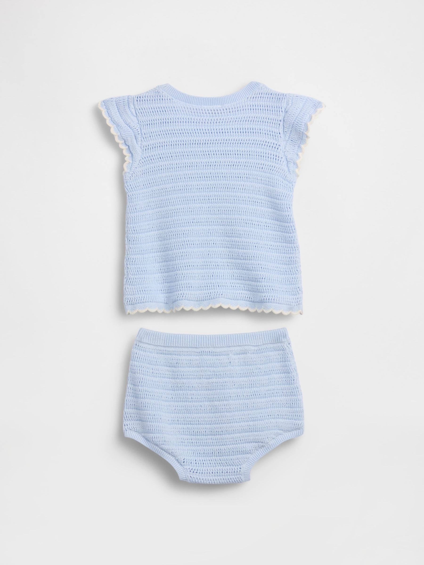 Blue Crochet Stripe Outfit Set - Image 2 of 3