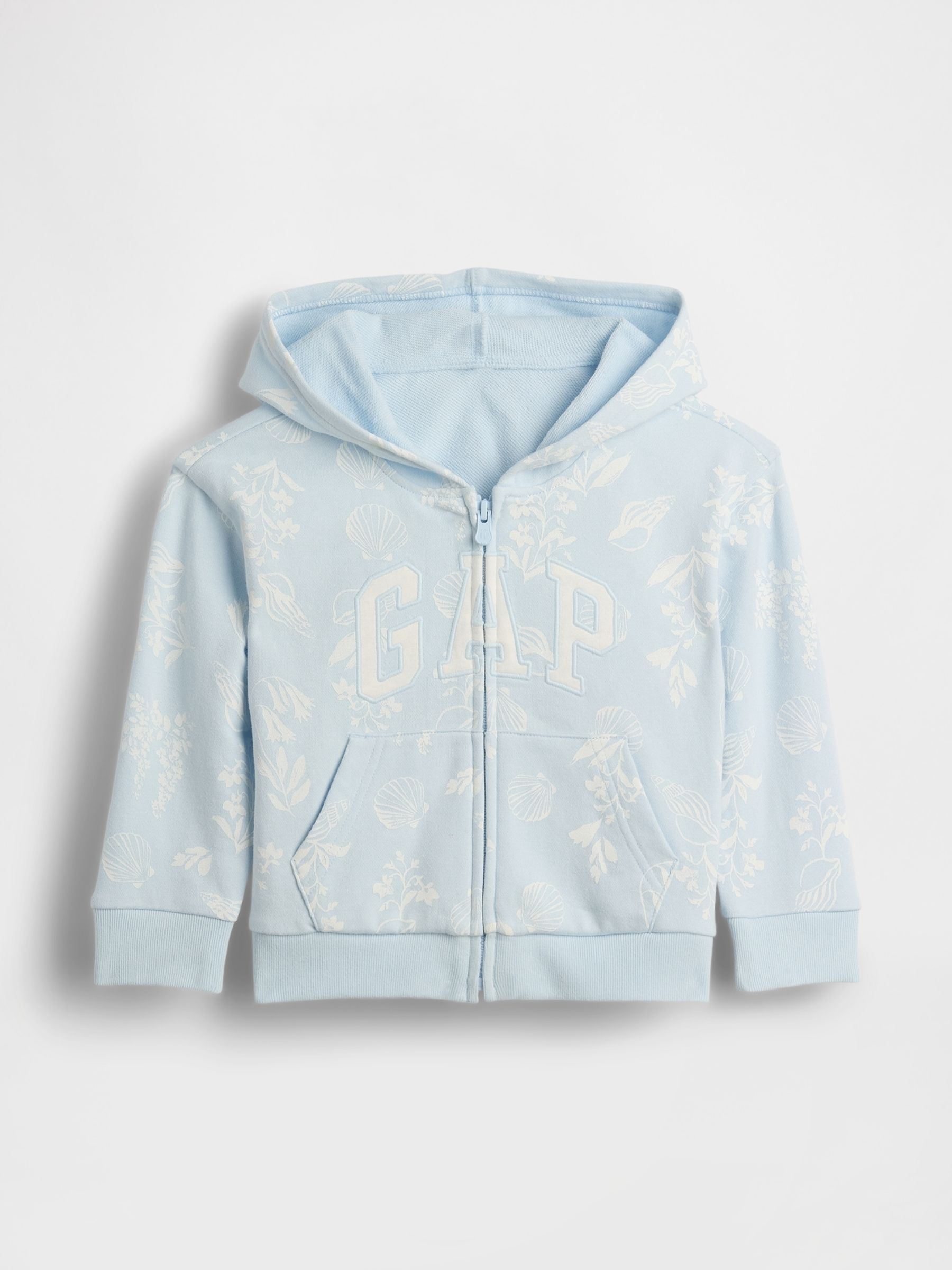 Blue Relaxed Logo French Terry Zip Hoodie - Image 1 of 3