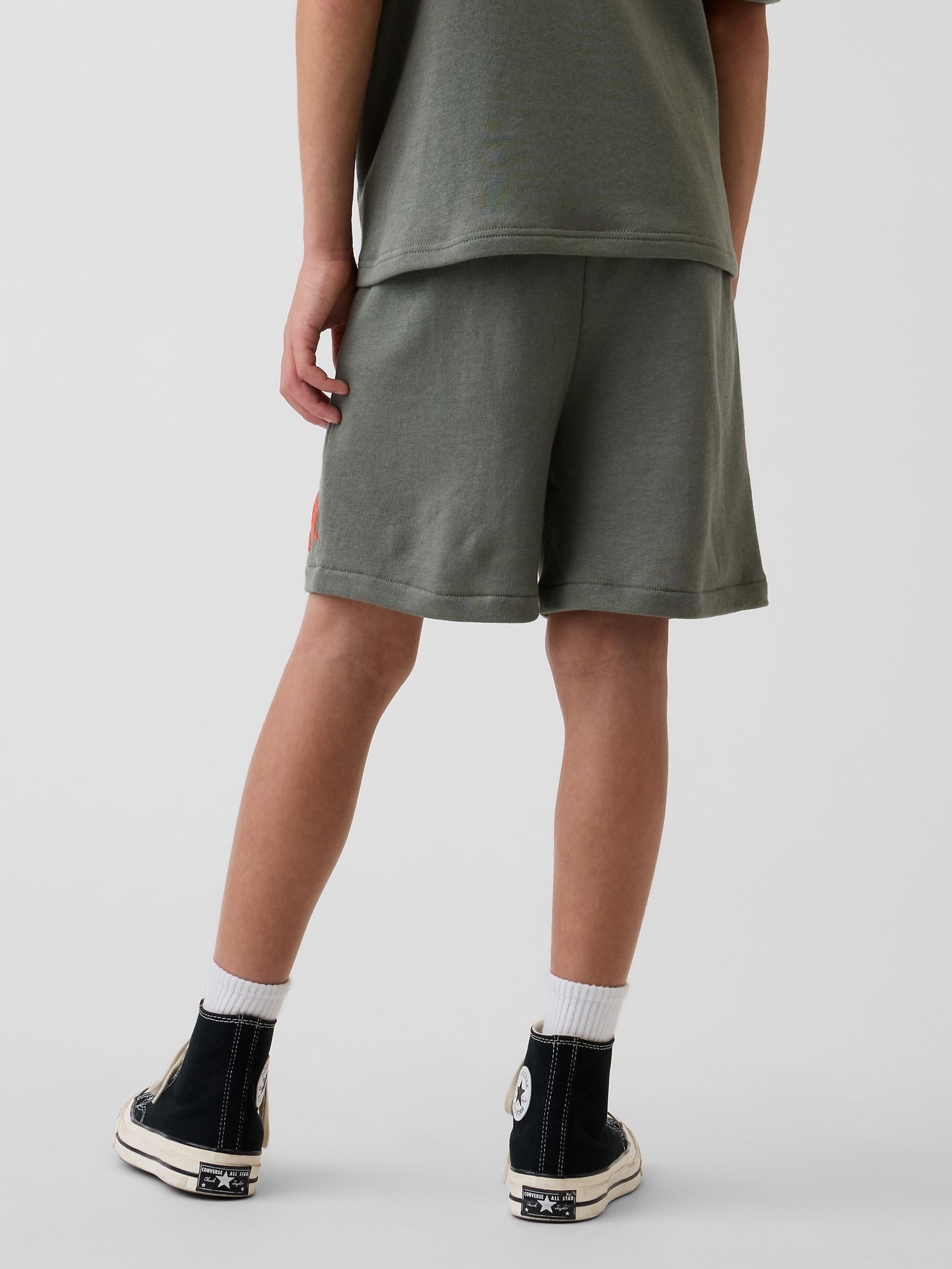 Green Relaxed Pull On French Terry Shorts - Image 2 of 4