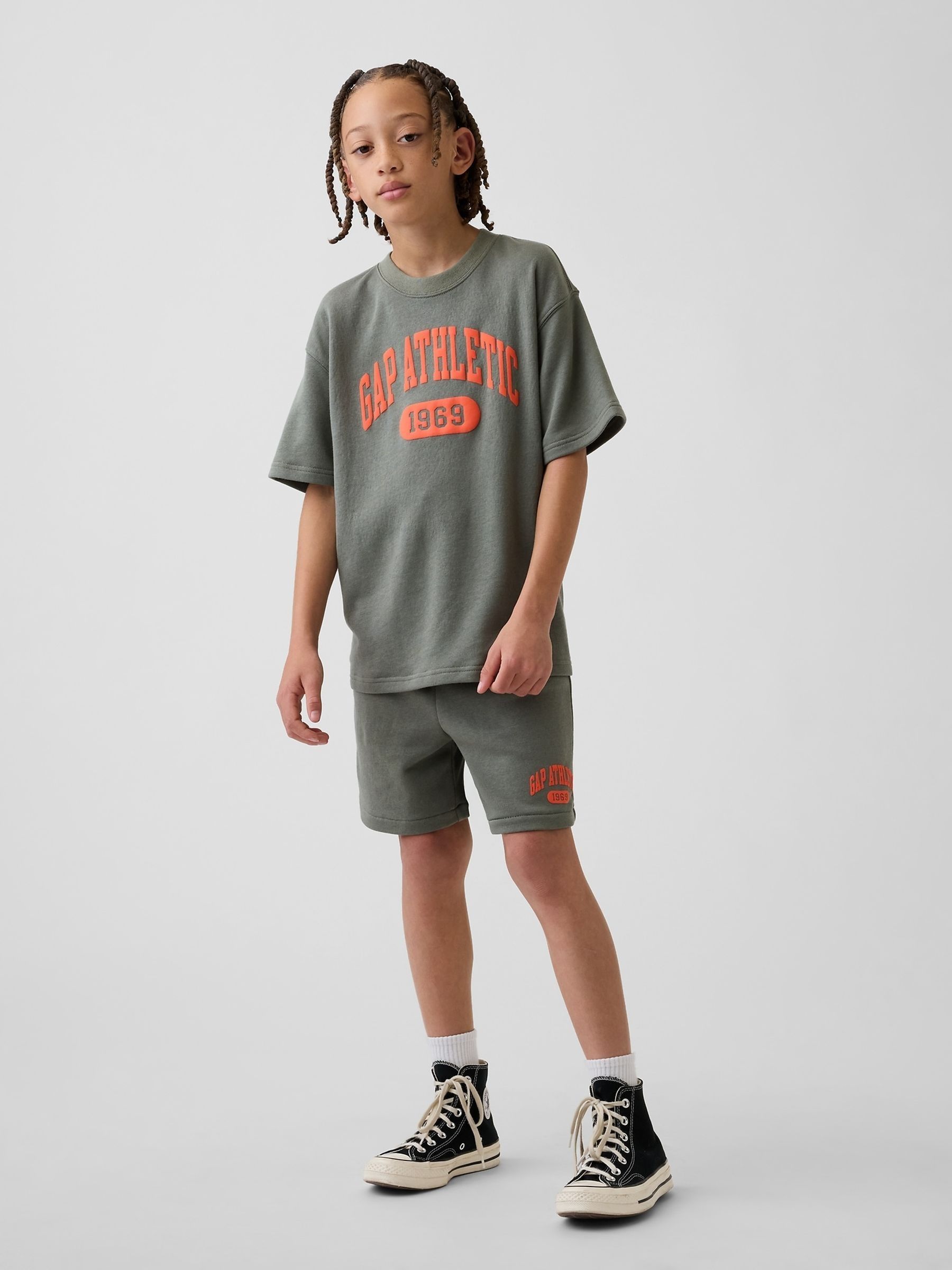 Green Relaxed Pull On French Terry Shorts - Image 3 of 4