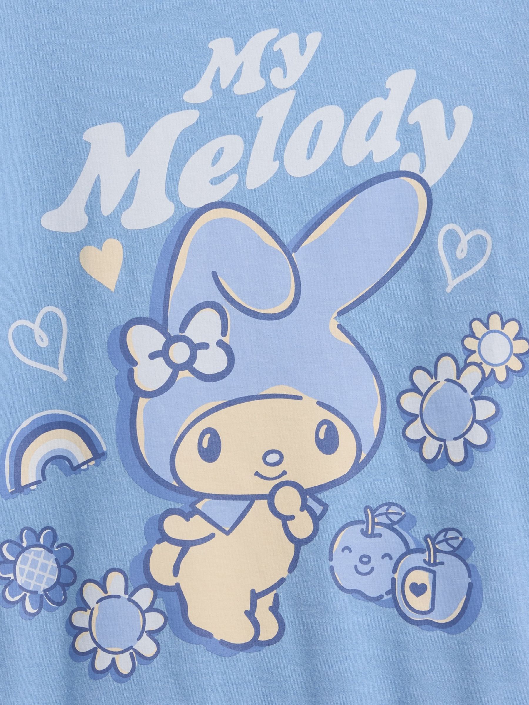 Blue My Melody Oversized Graphic Short Sleeve T-Shirt - Image 3 of 3 Blue My Melody Oversized Graphic Short Sleeve T-Shirt - Image 3 of 3
