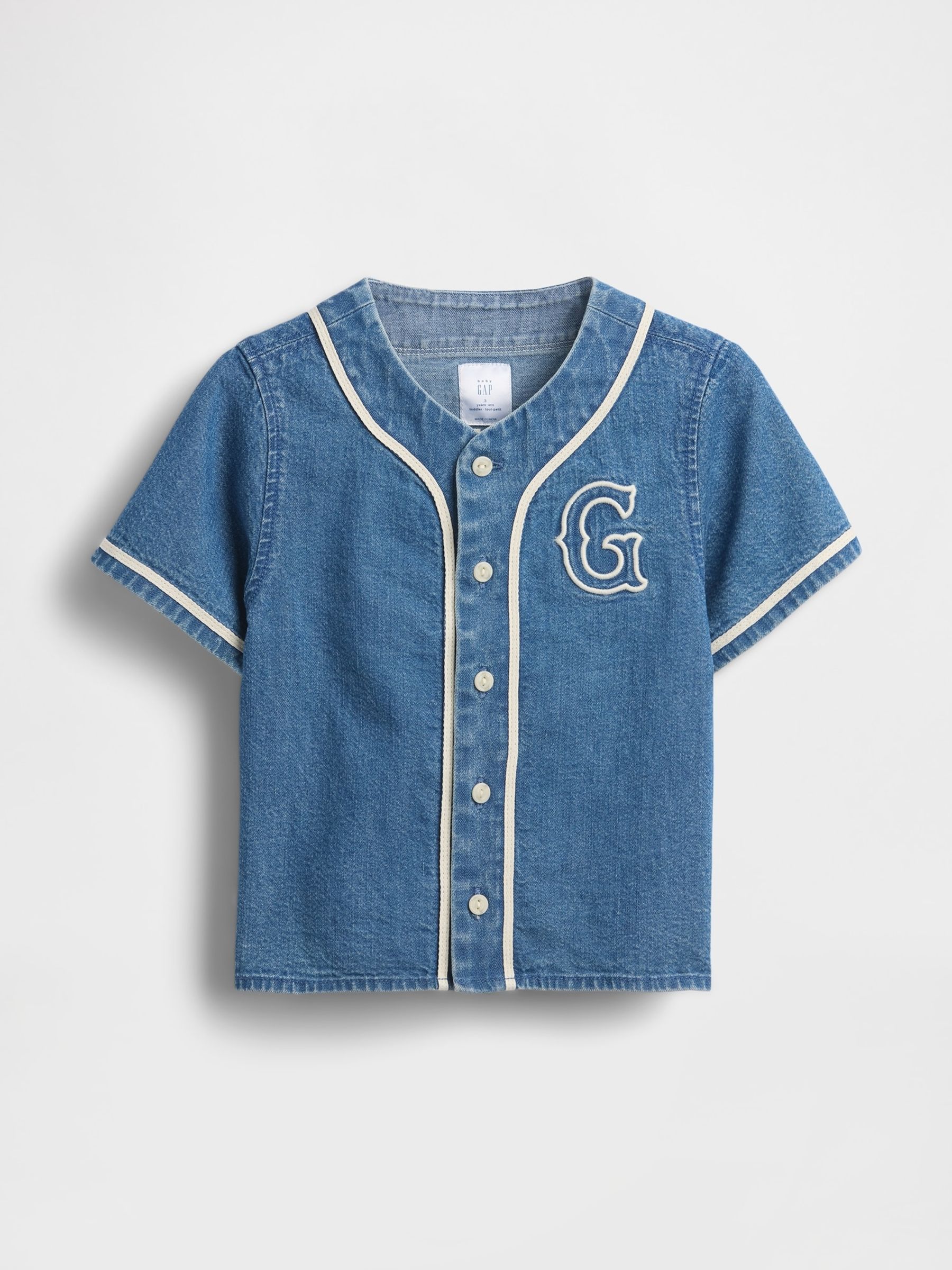 Blue Baby & Toddler Denim Varsity Logo Baseball Shirt - Image 2 of 4