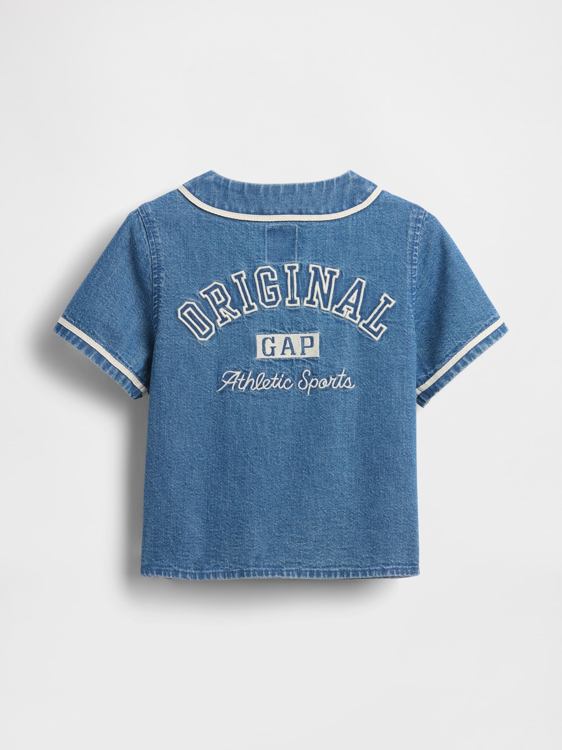 Blue Baby & Toddler Denim Varsity Logo Baseball Shirt - Image 3 of 4