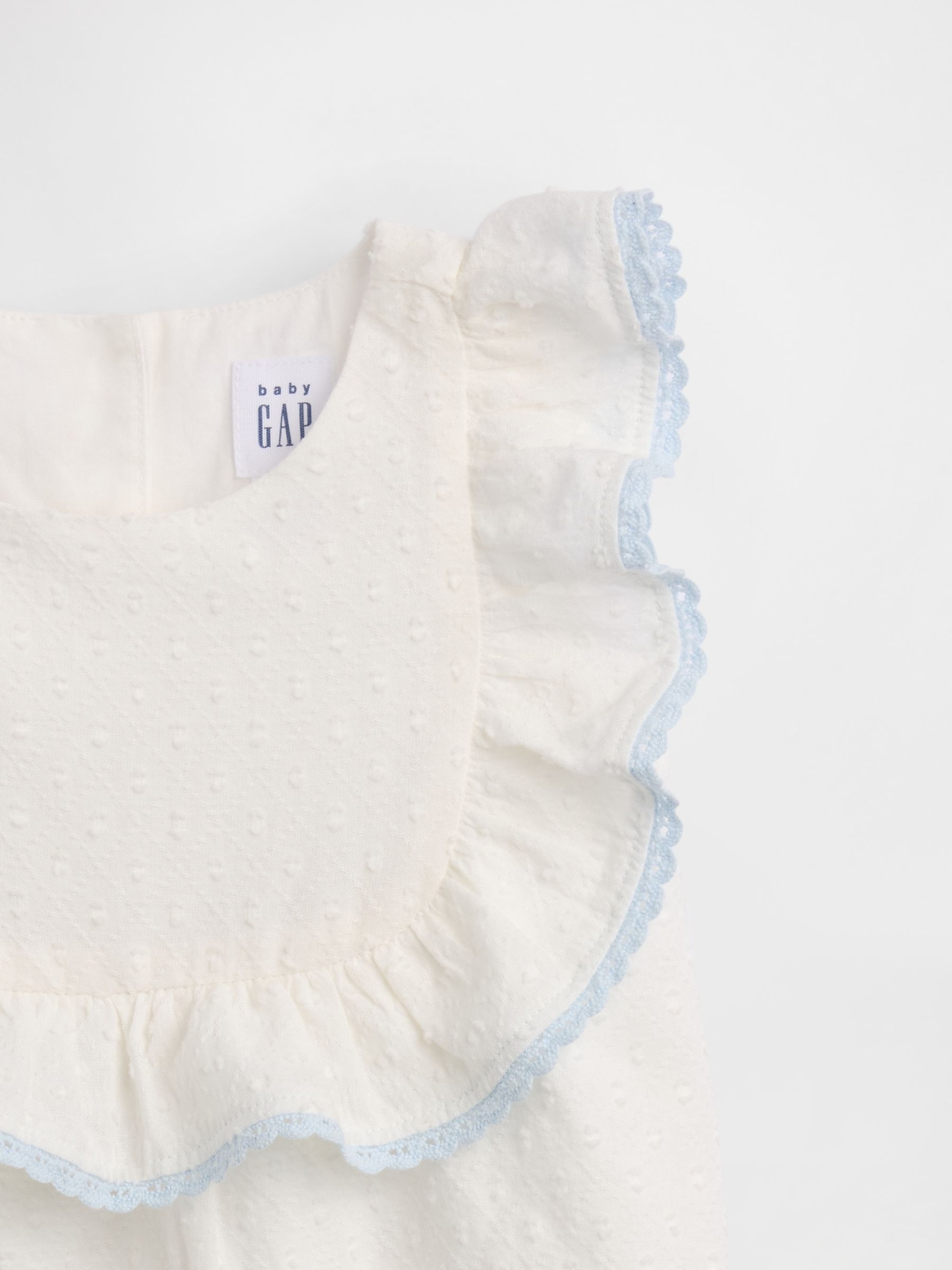 White Eyelet Bib Outfit Set - Image 3 of 3 White Eyelet Bib Outfit Set - Image 3 of 3