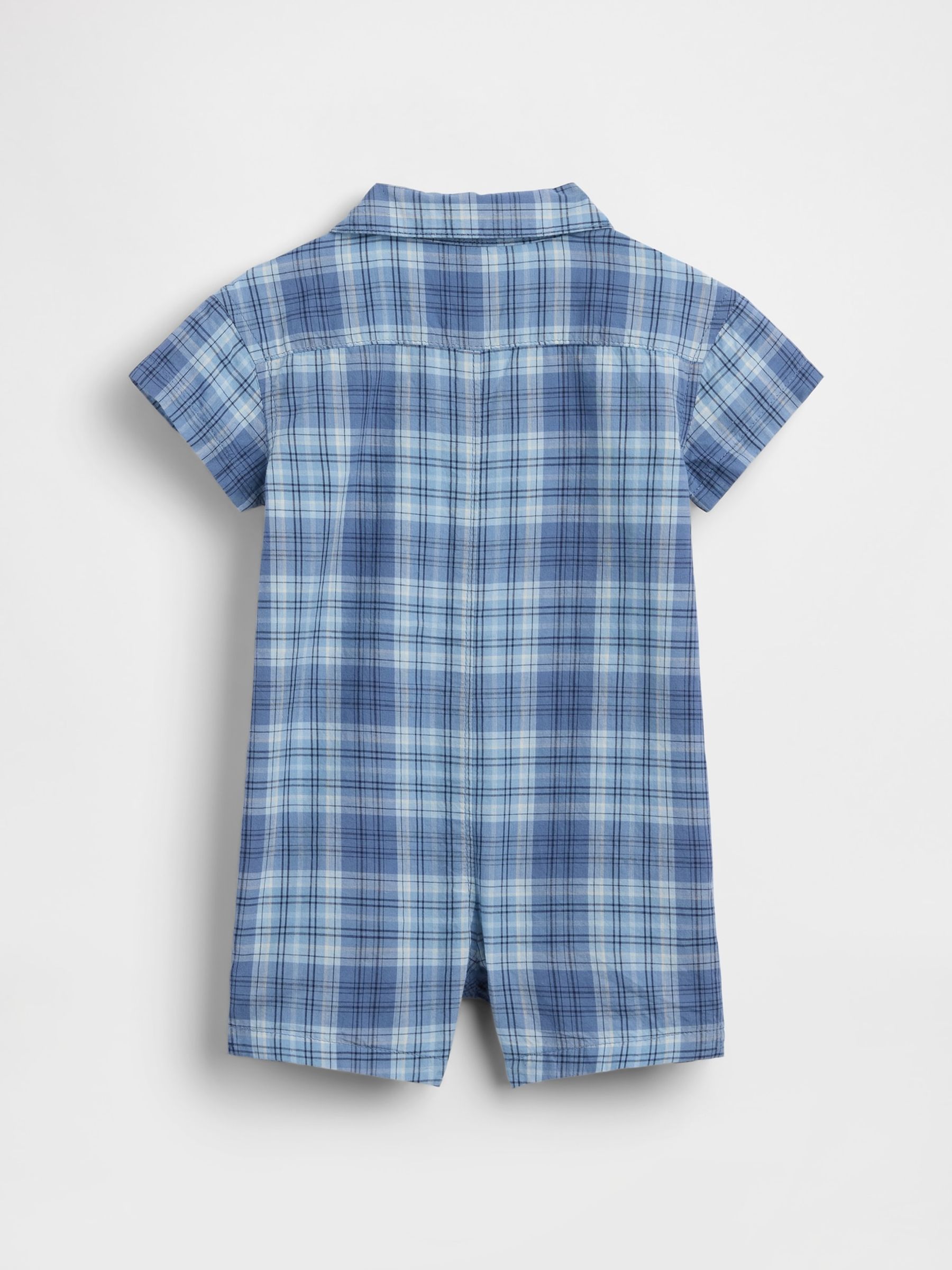 Blue Check Shorts One-Piece - Image 2 of 2