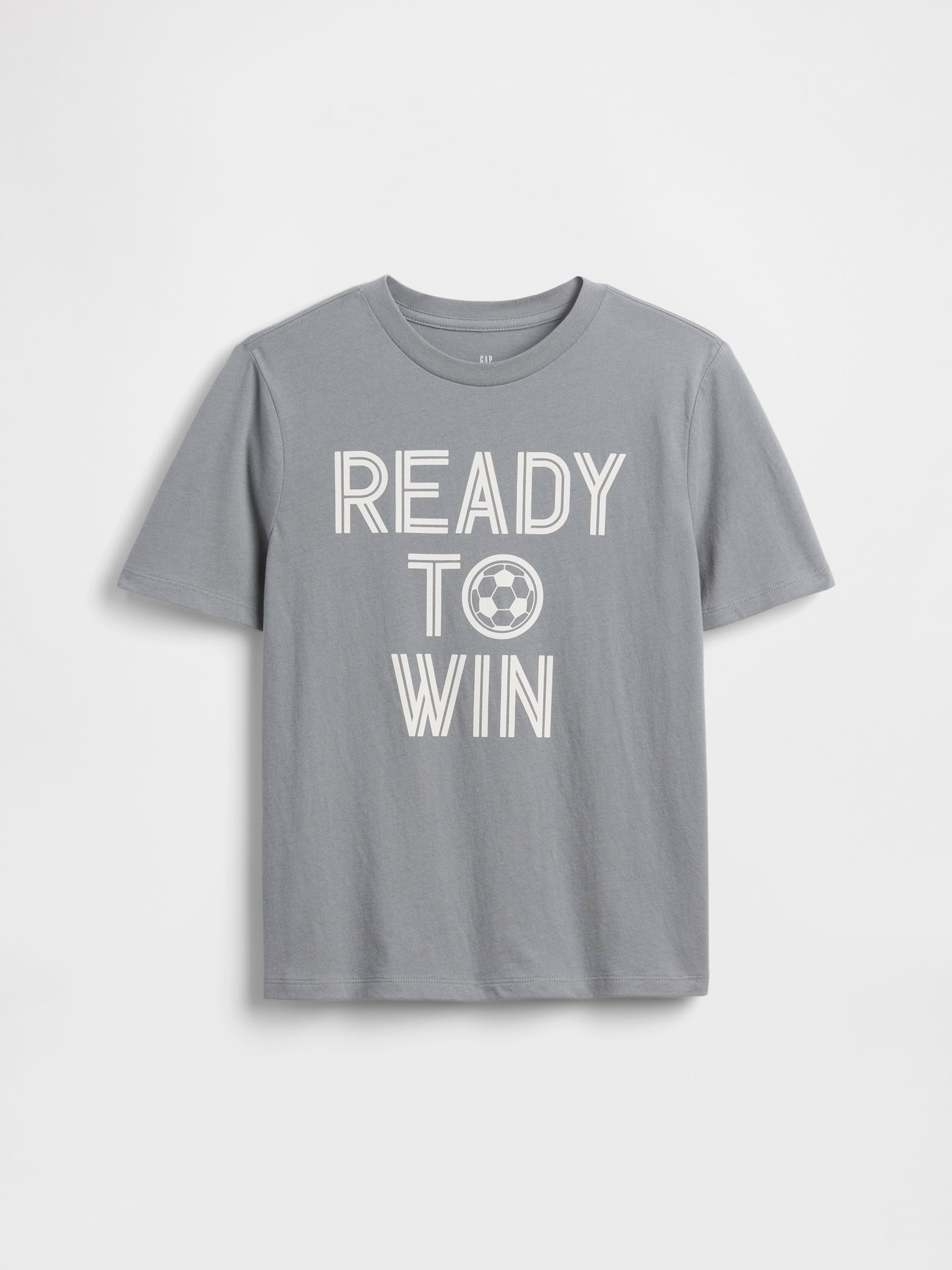 Grey Slogan Graphic Short Sleeve T-Shirt - Image 1 of 3 Grey Slogan Graphic Short Sleeve T-Shirt - Image 1 of 3