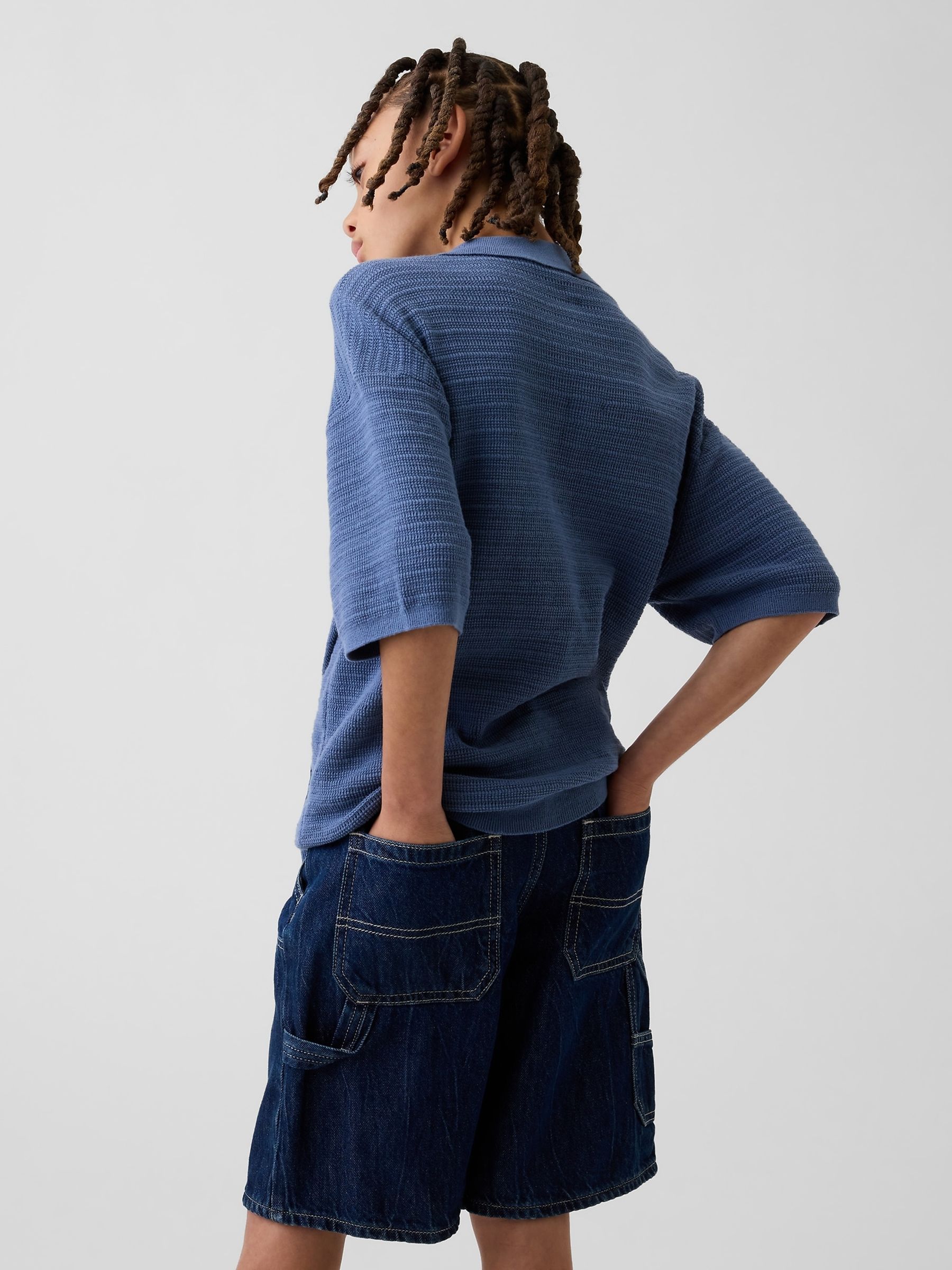 Blue Relaxed Polo Shirt - Image 2 of 4