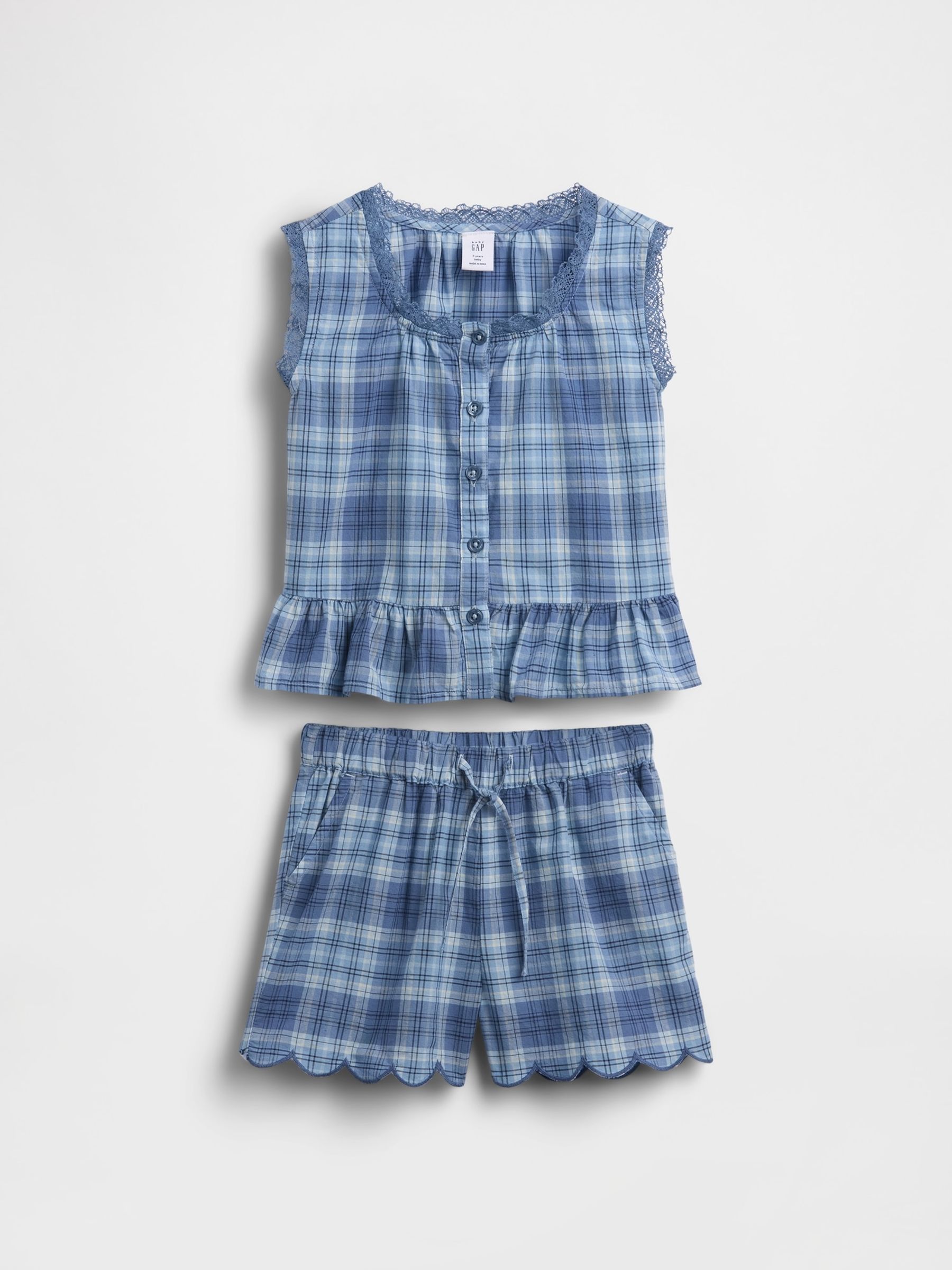 Blue Check Two Piece Outfit Set - Image 1 of 3