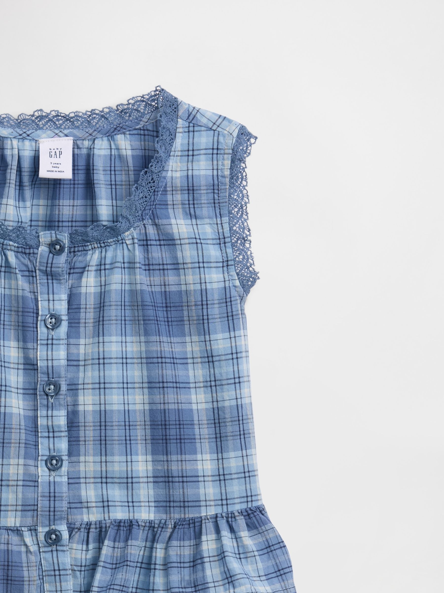 Blue Check Two Piece Outfit Set - Image 3 of 3