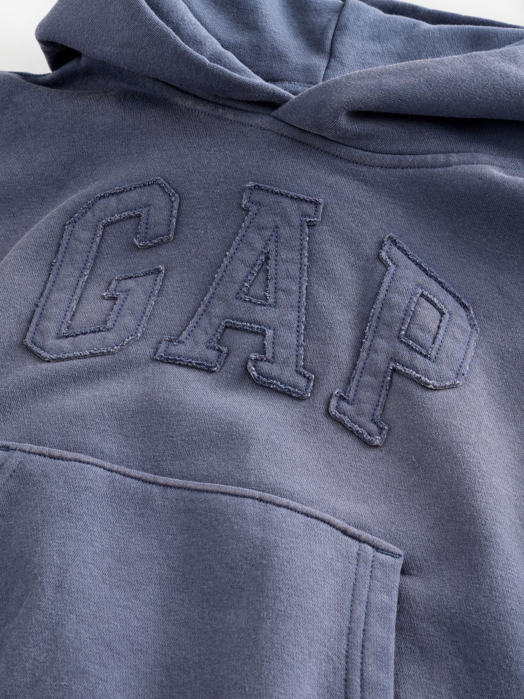 Washed Navy VintageSoft Relaxed Logo Hoodie - Image 3 of 5