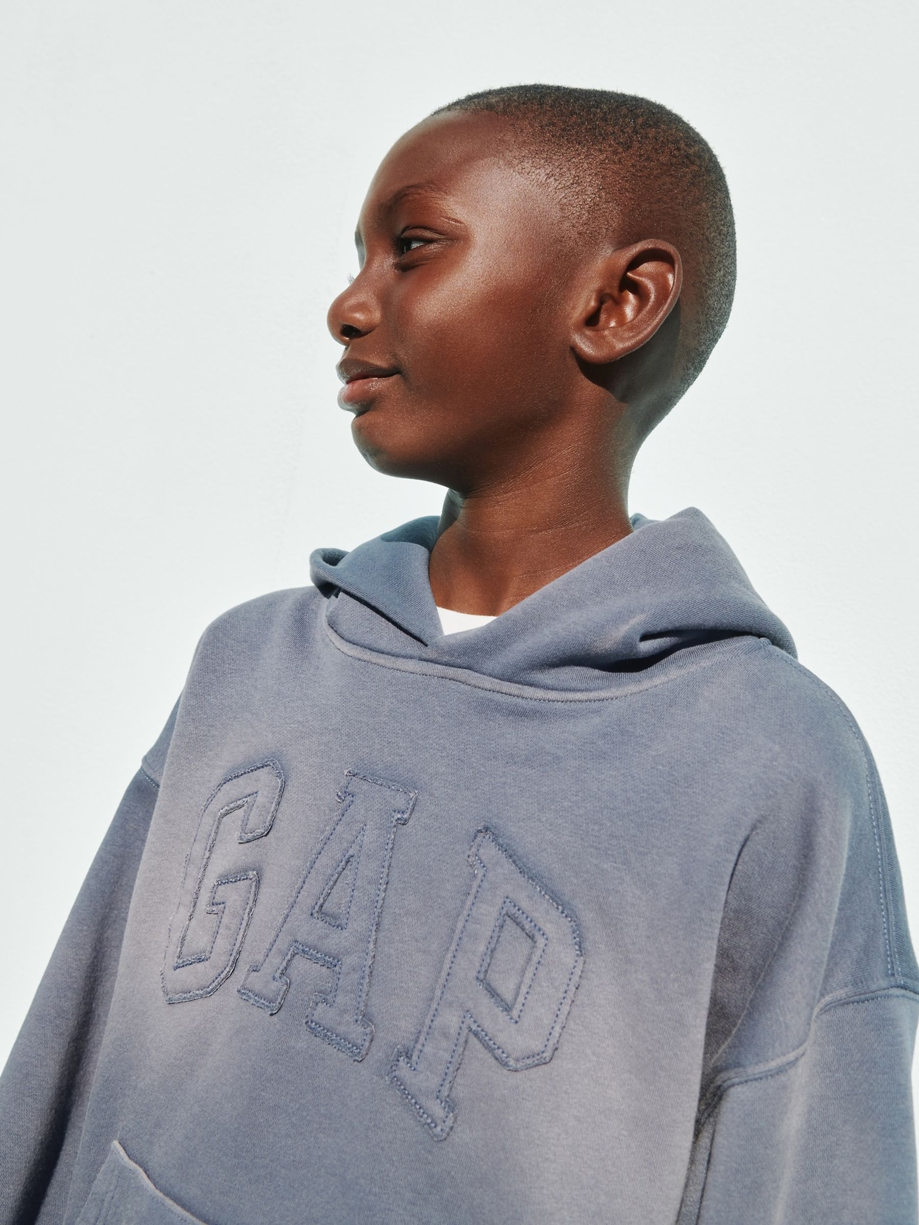Washed Navy VintageSoft Relaxed Logo Hoodie - Image 5 of 5