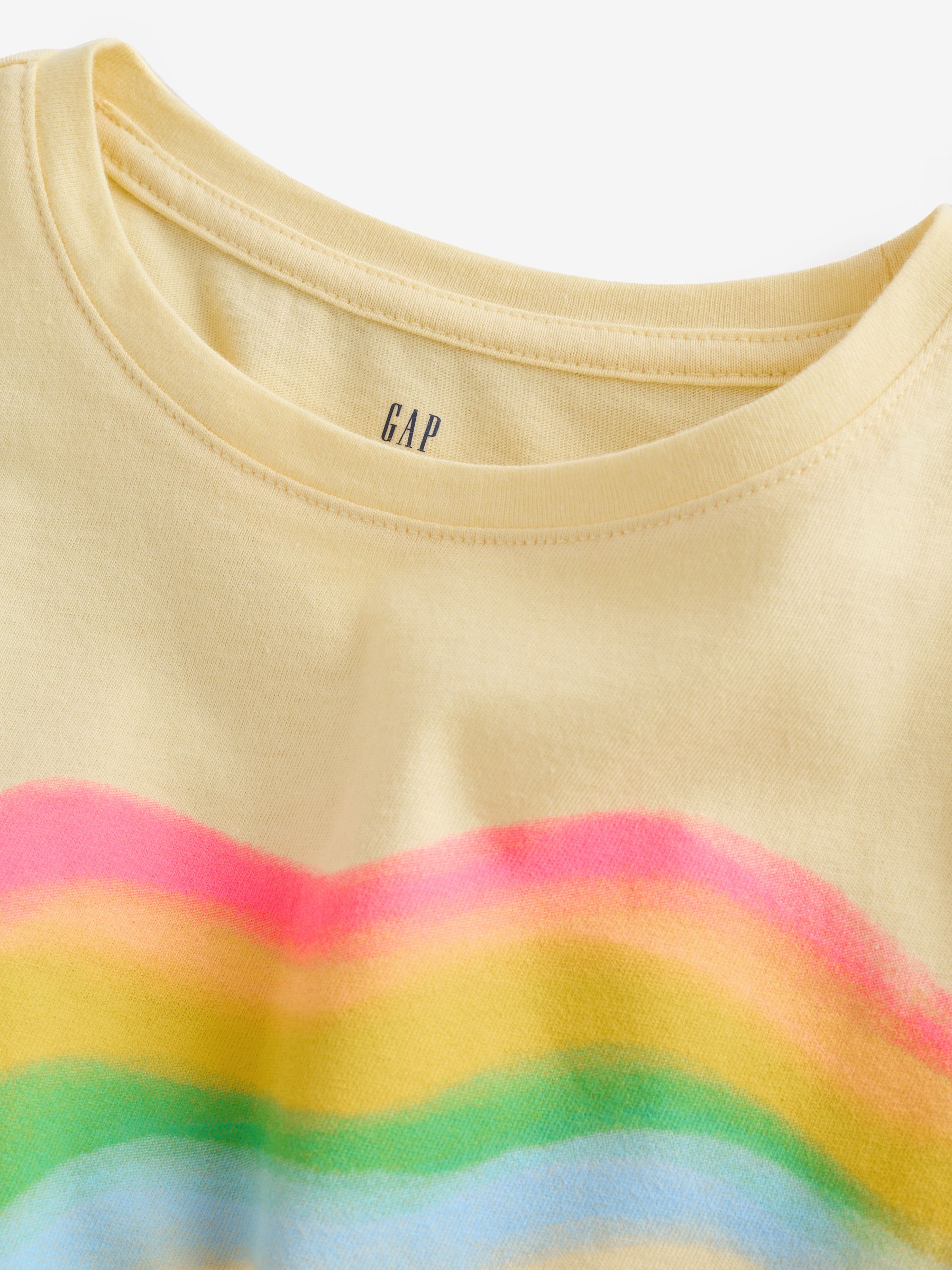 Yellow Rainbow Graphic Short Sleeve T-Shirt - Image 3 of 4