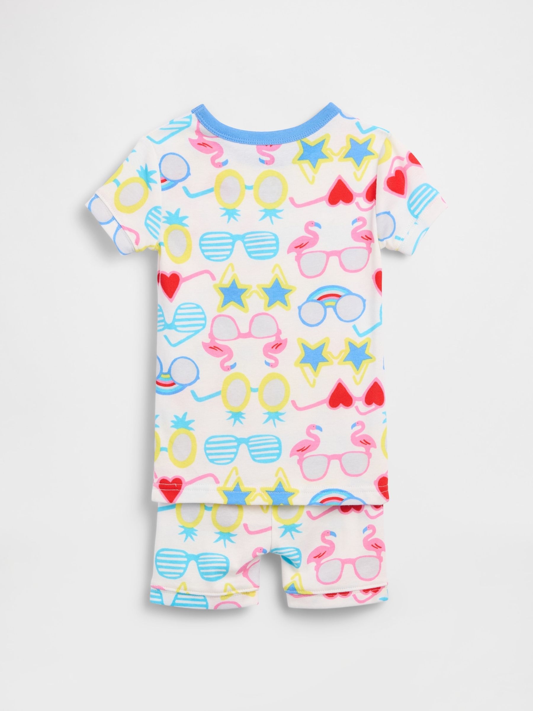 White Brushed Cotton Sunglasses Pyjamas Short Set - Image 2 of 2 White Brushed Cotton Sunglasses Pyjamas Short Set - Image 2 of 2