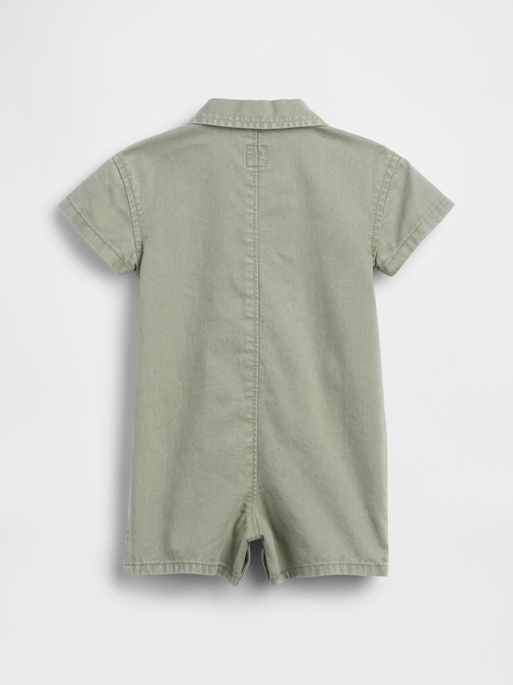 Green Denim Pocket Short One-Piece - Image 2 of 2