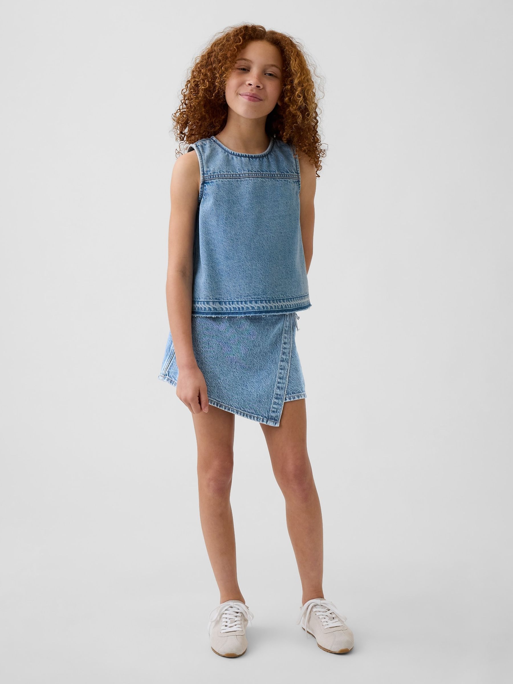 Light Wash Denim Shell Vest Top - Image 2 of 2 Light Wash Denim Shell Vest Top - Image 2 of 2