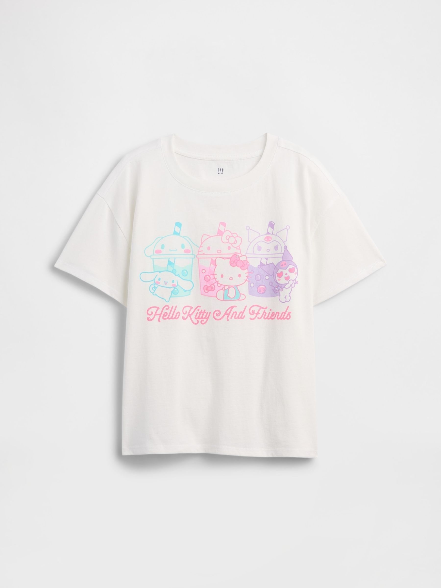 White Hello Kitty Oversized Graphic Short Sleeve T-Shirt - Image 1 of 3 White Hello Kitty Oversized Graphic Short Sleeve T-Shirt - Image 1 of 3