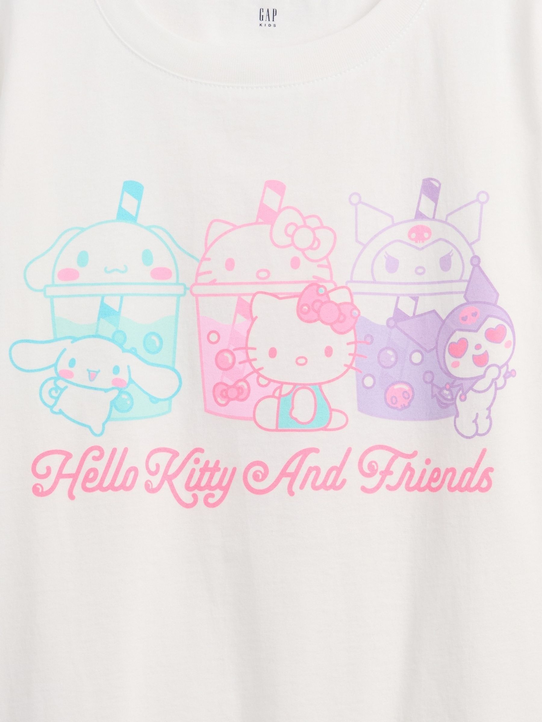 White Hello Kitty Oversized Graphic Short Sleeve T-Shirt - Image 3 of 3 White Hello Kitty Oversized Graphic Short Sleeve T-Shirt - Image 3 of 3
