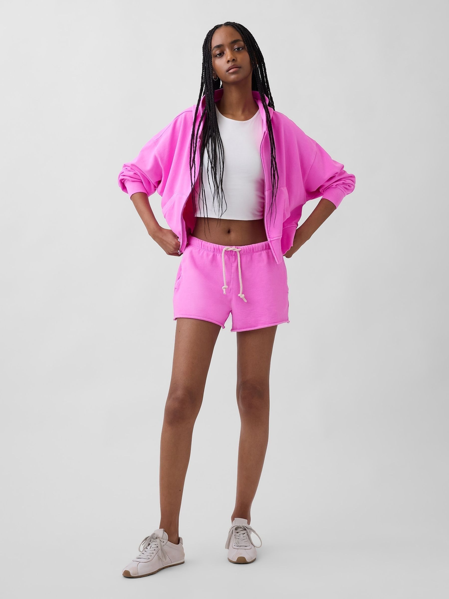 Pink 3.5 inch VintageSoft French Terry Relaxed Sweat Shorts - Image 4 of 5