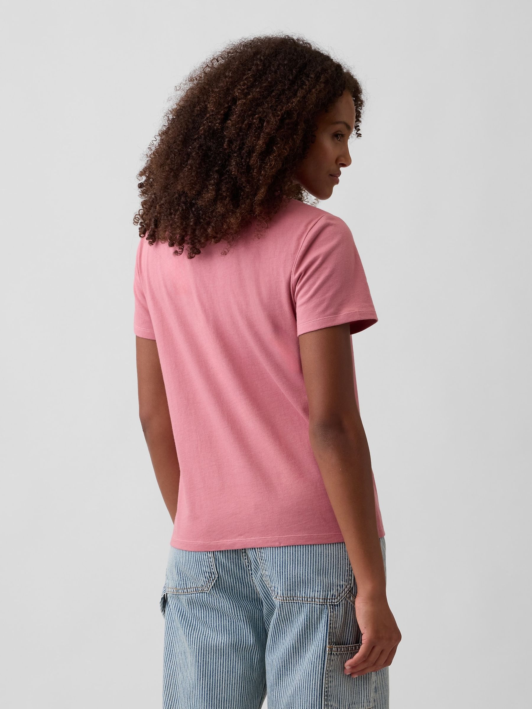 Pink Crew Neck Favourite Crew Neck Short Sleeve T-Shirt - Image 2 of 4 Pink Crew Neck Favourite Crew Neck Short Sleeve T-Shirt - Image 2 of 4