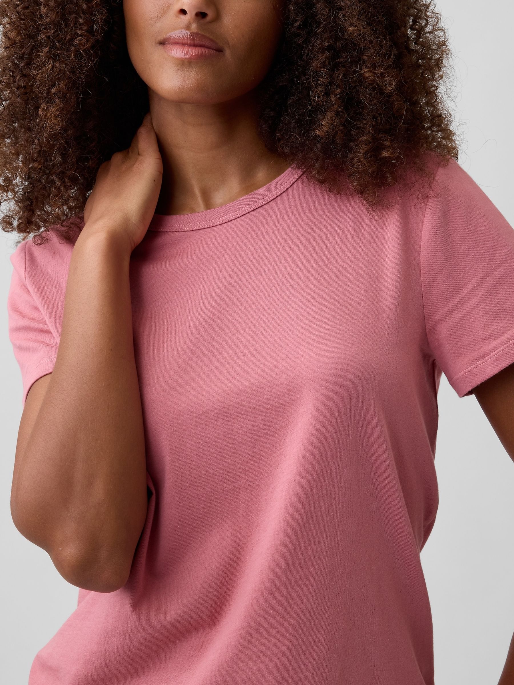 Pink Crew Neck Favourite Crew Neck Short Sleeve T-Shirt - Image 4 of 4 Pink Crew Neck Favourite Crew Neck Short Sleeve T-Shirt - Image 4 of 4