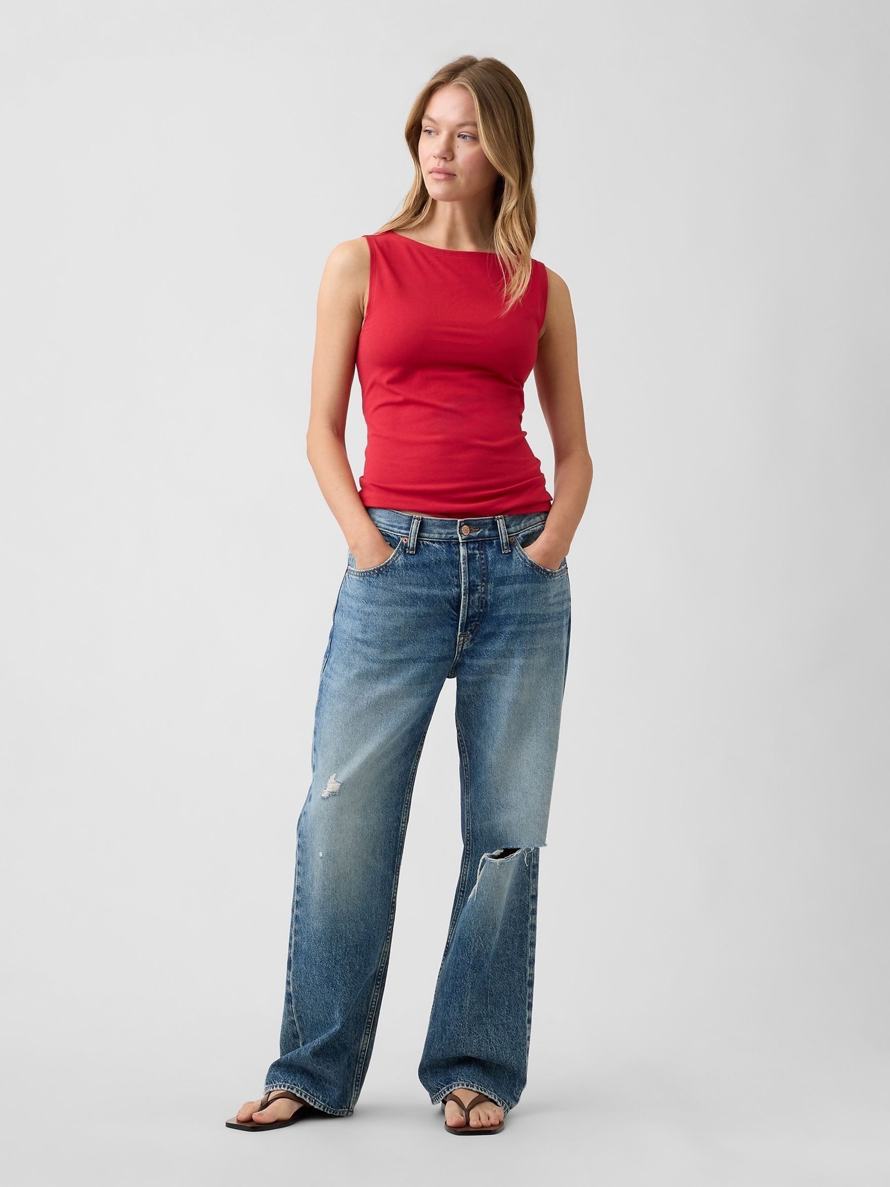 Red Boatneck Vest - Image 3 of 5