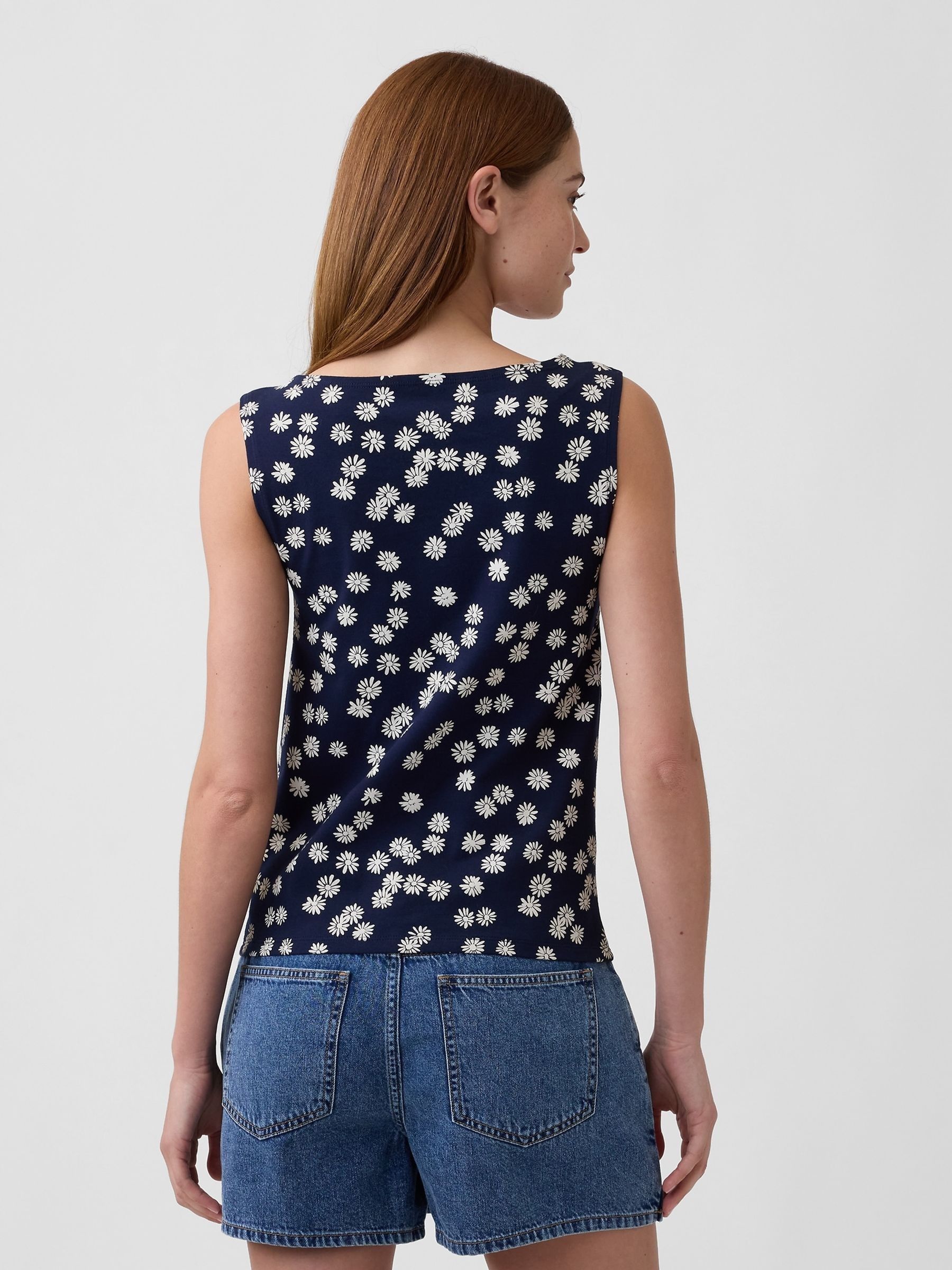 Navy Daisy Boatneck Vest - Image 2 of 5