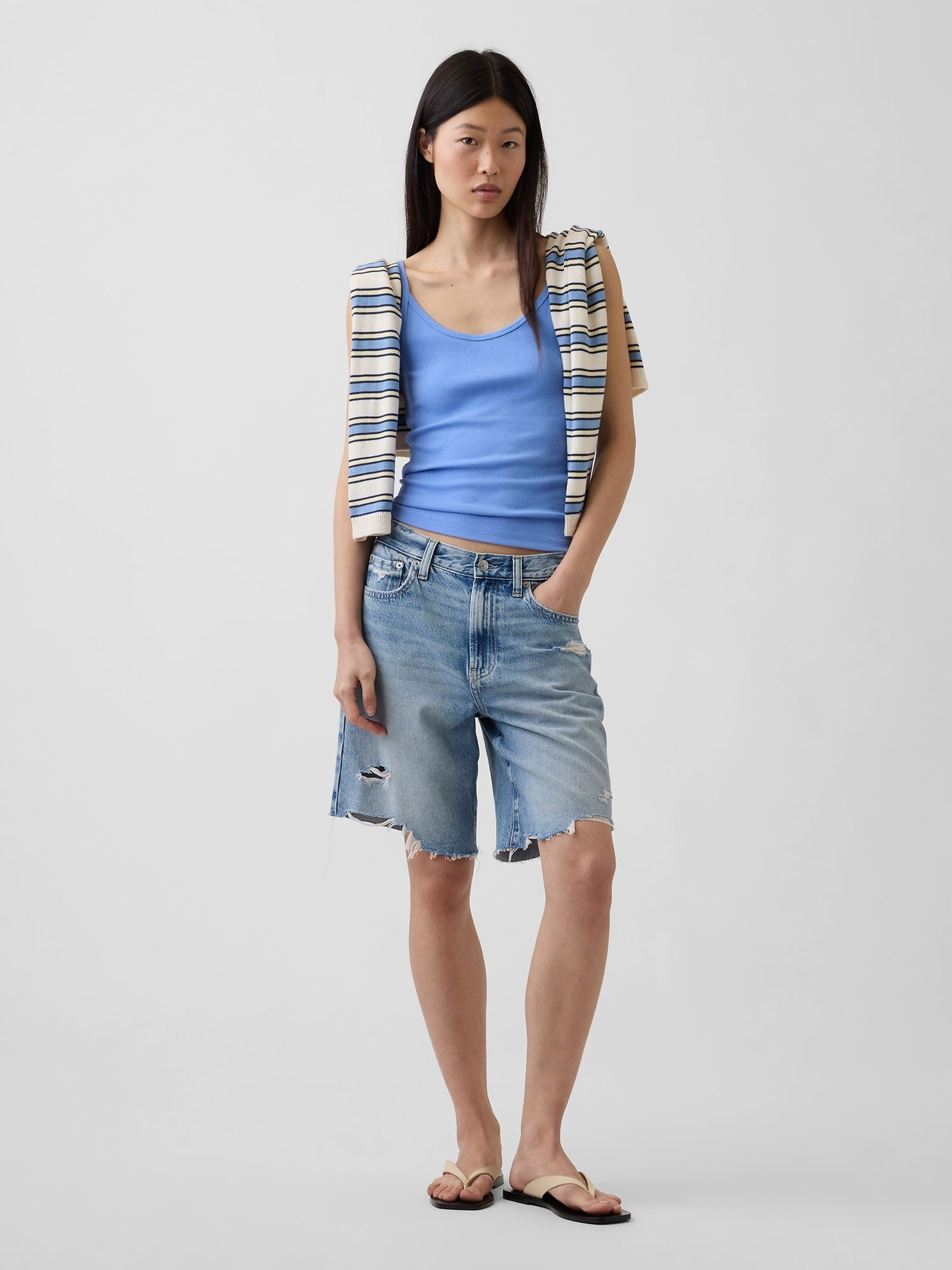 Blue Modern Crop Cami - Image 1 of 3