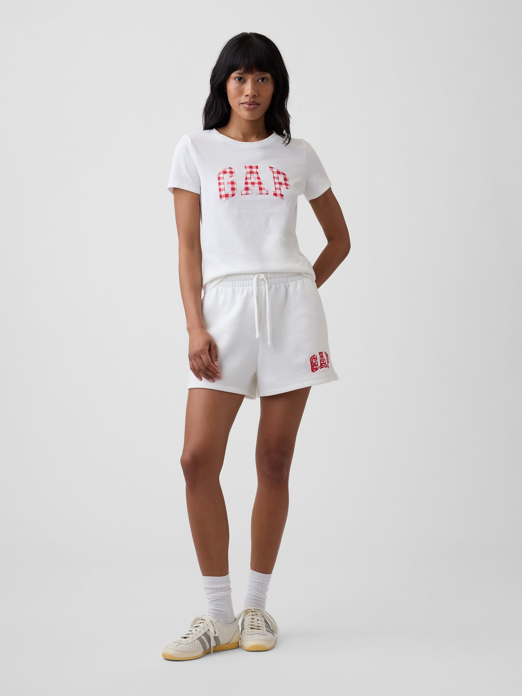 White/Red Gingham Logo Short Sleeve T-Shirt - Image 3 of 5