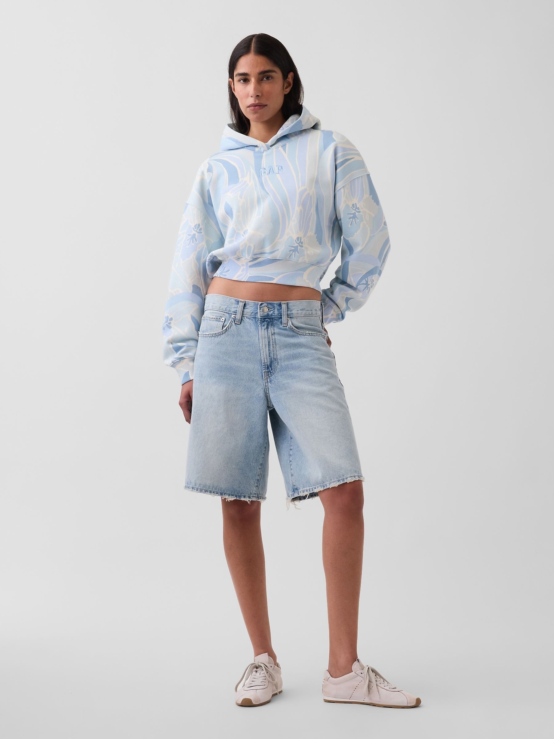 Blue Print VintageSoft Crop Logo Hoodie - Image 3 of 4