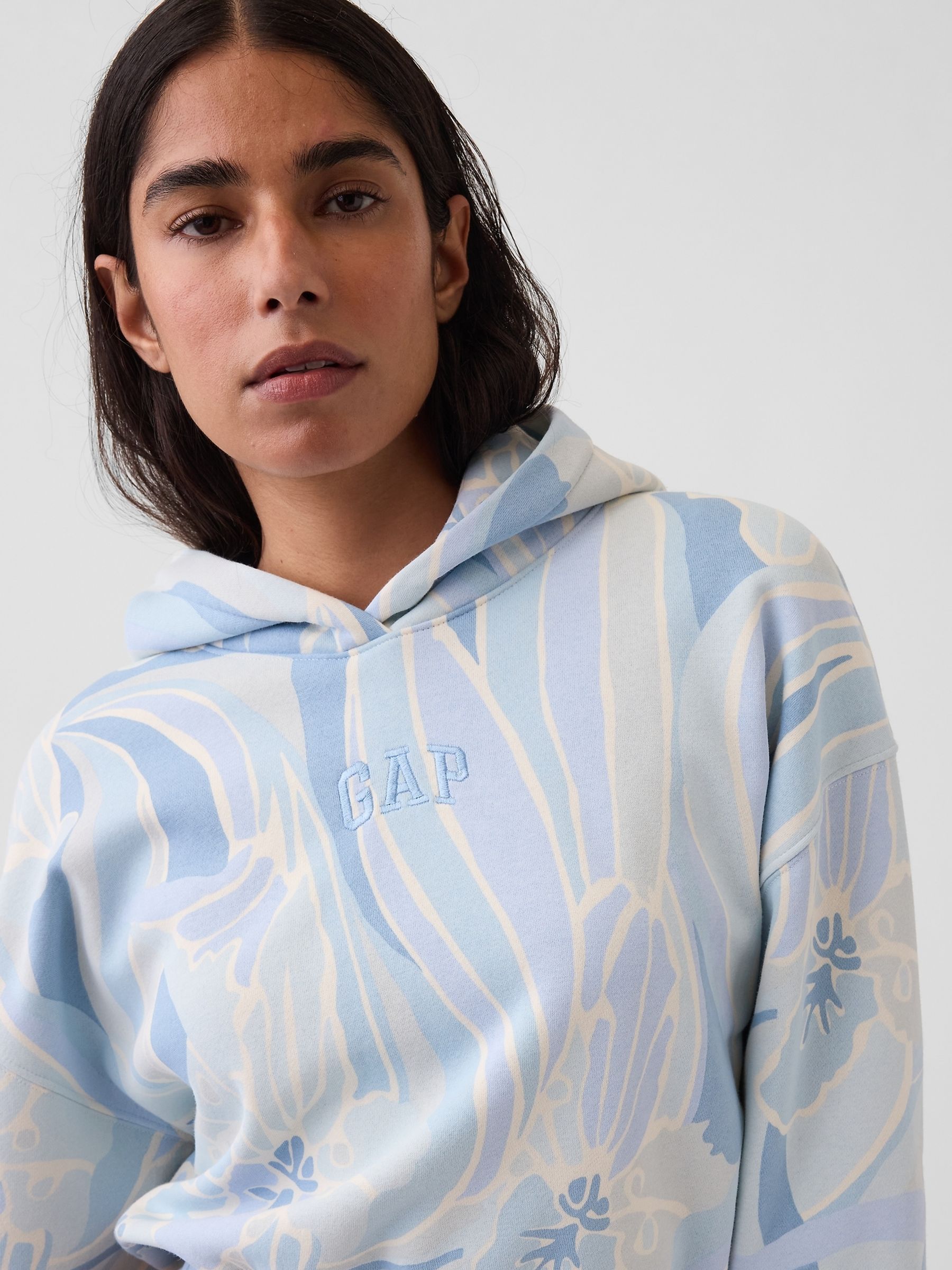 Blue Print VintageSoft Crop Logo Hoodie - Image 4 of 4 Blue Print VintageSoft Crop Logo Hoodie - Image 4 of 4