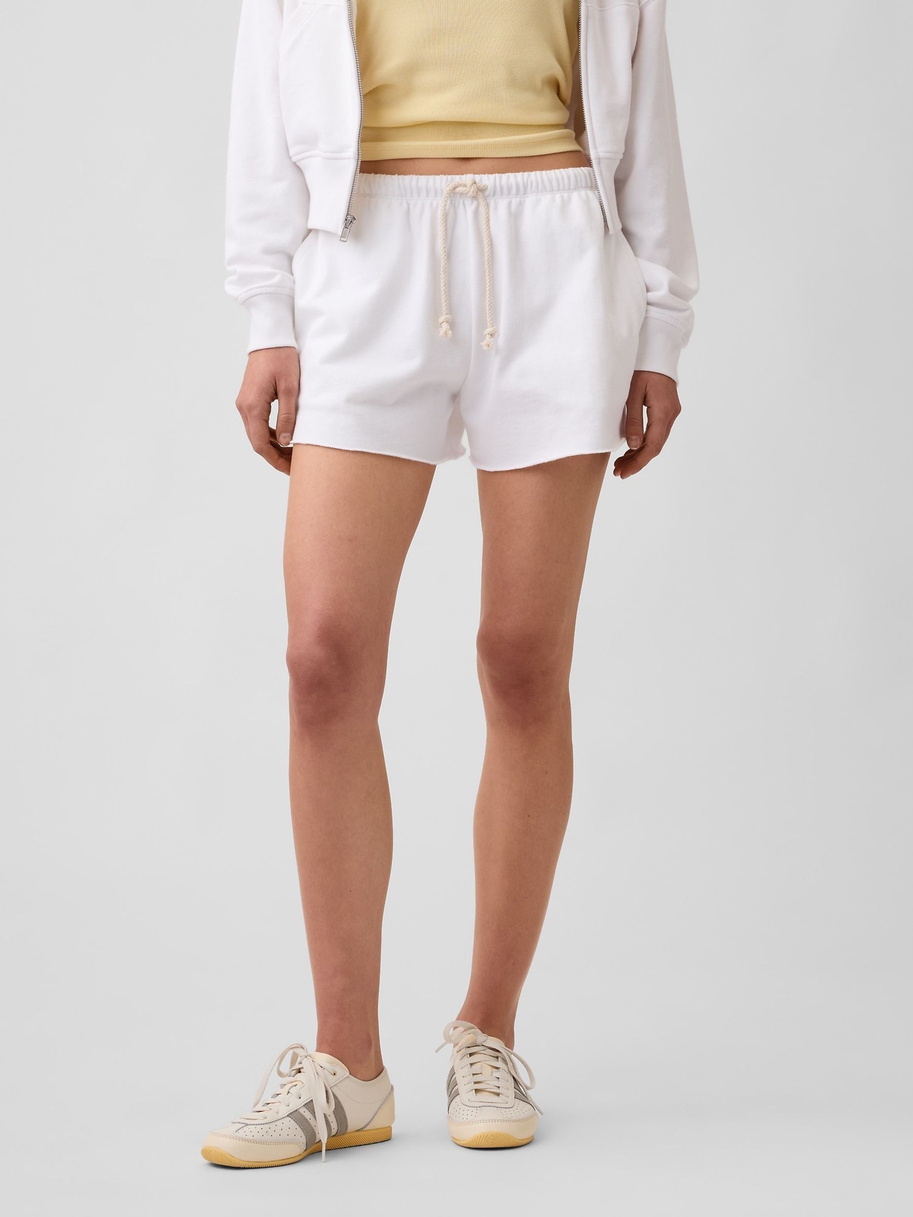 White 3.5 inch VintageSoft French Terry Relaxed Sweat Shorts - Image 1 of 6