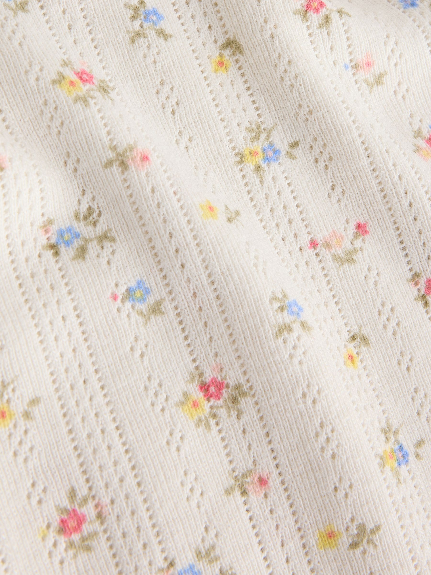 White Floral Pointelle Pyjamas Shorts - Image 3 of 4