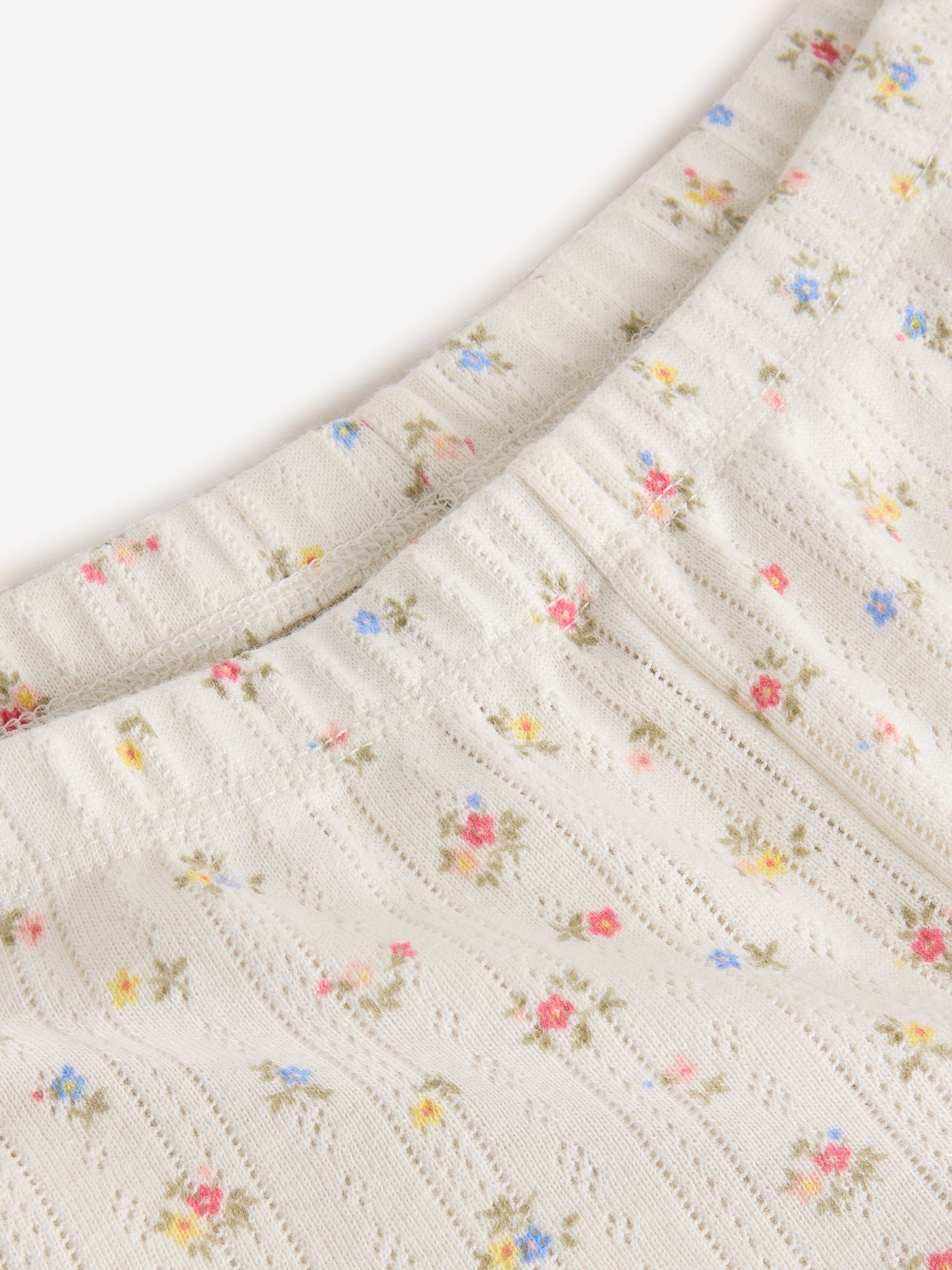 White Floral Pointelle Pyjamas Shorts - Image 4 of 4 White Floral Pointelle Pyjamas Shorts - Image 4 of 4