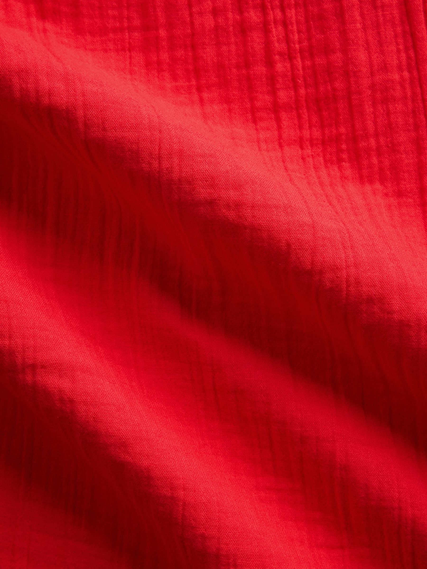 Red Cotton Gauze Tiered Easy Maxi Skirt - Image 4 of 4