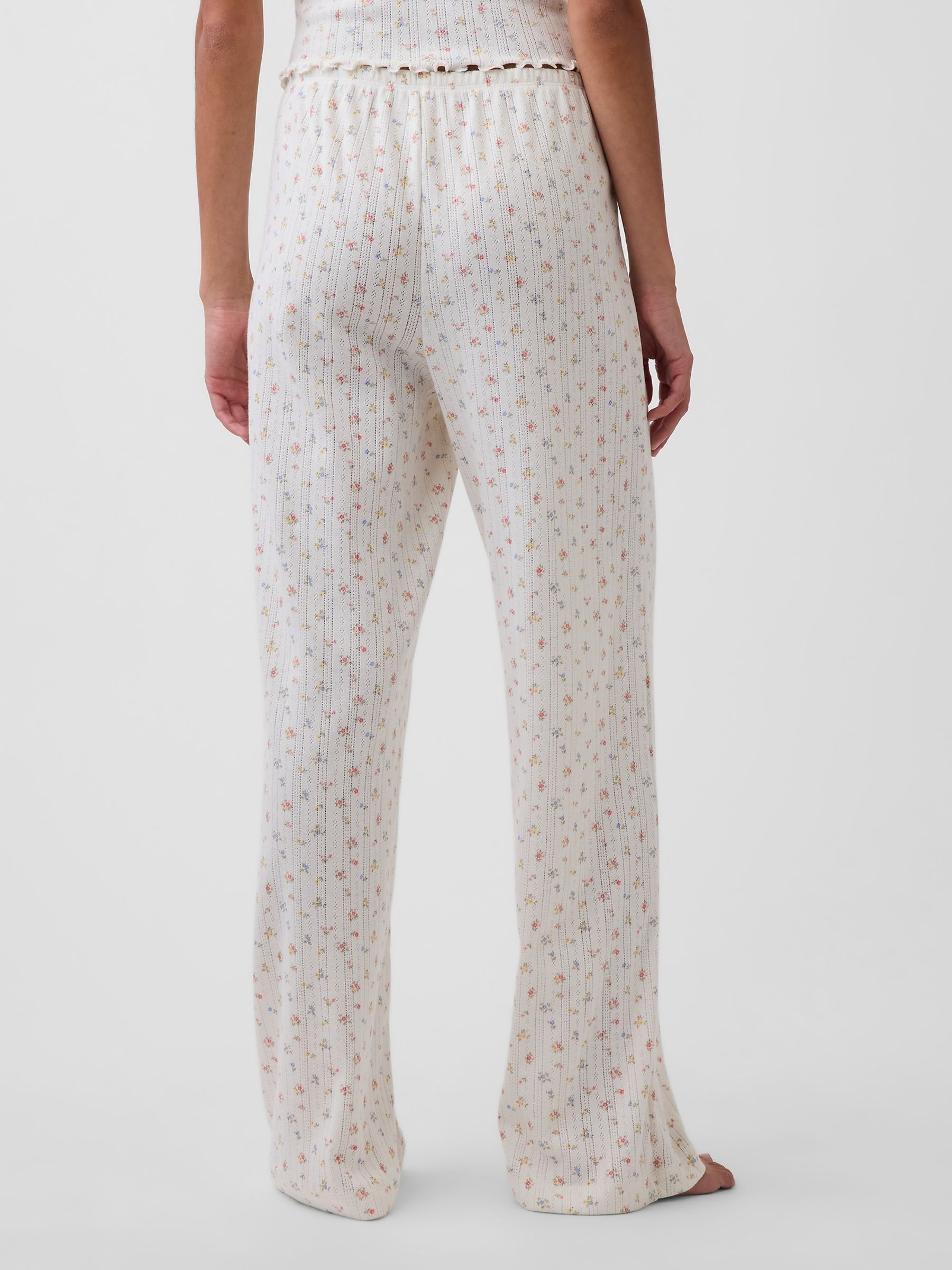 White Floral Pointelle Pyjamas Bottoms - Image 2 of 5 White Floral Pointelle Pyjamas Bottoms - Image 2 of 5