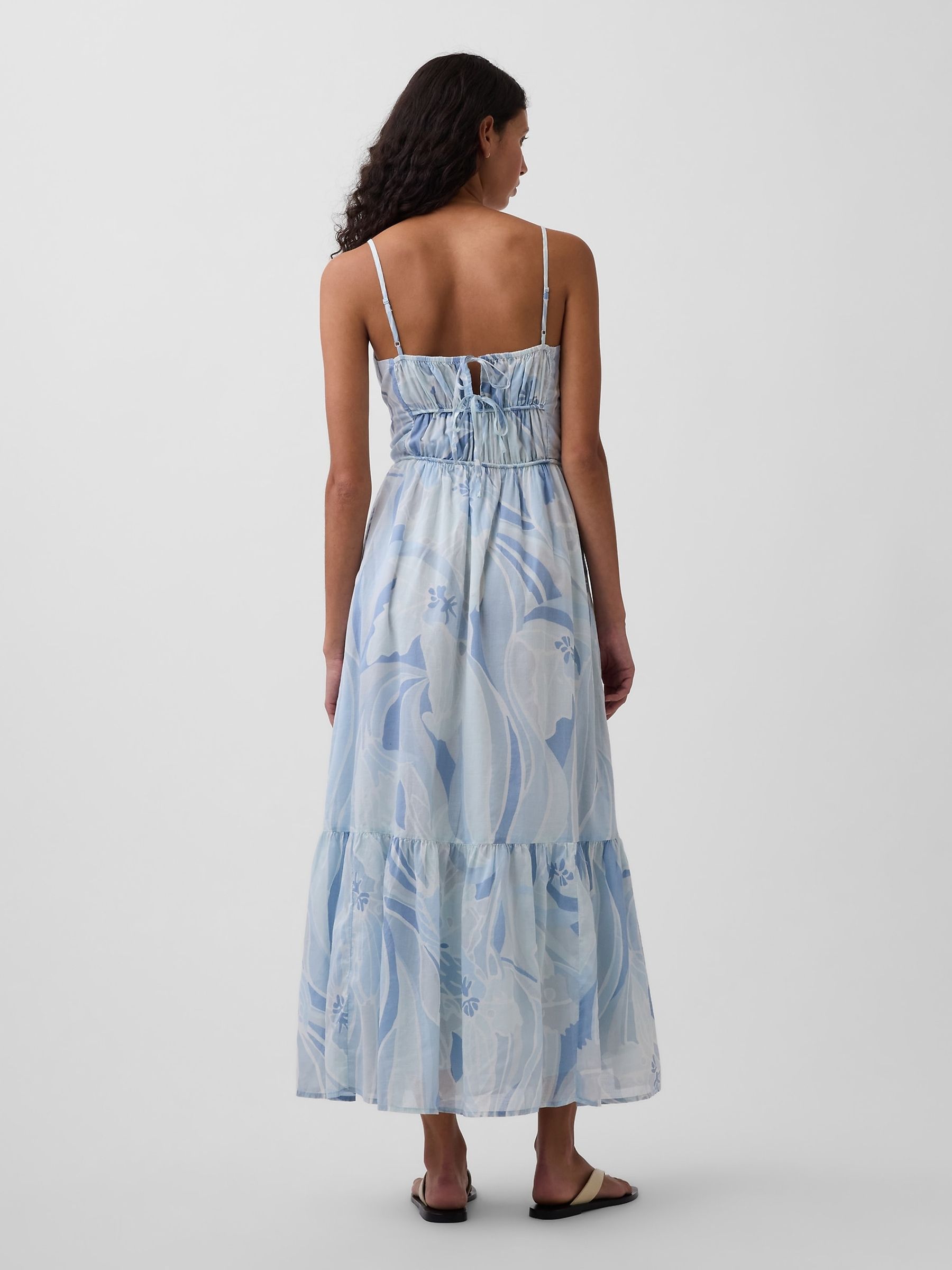 Blue Tiered Tie-Back Maxi Dress - Image 2 of 4