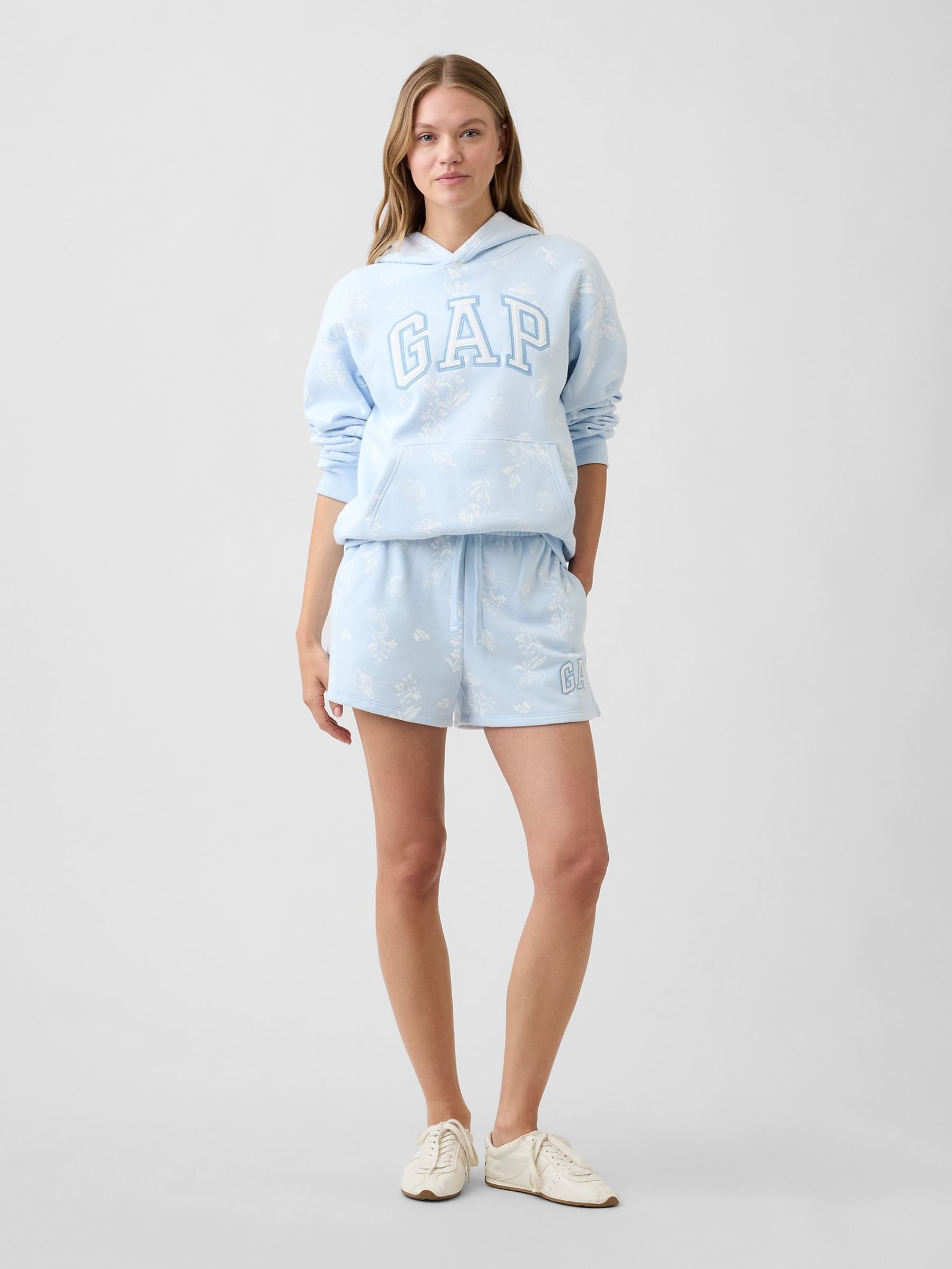 Blue Floral Logo Shorts - Image 1 of 5
