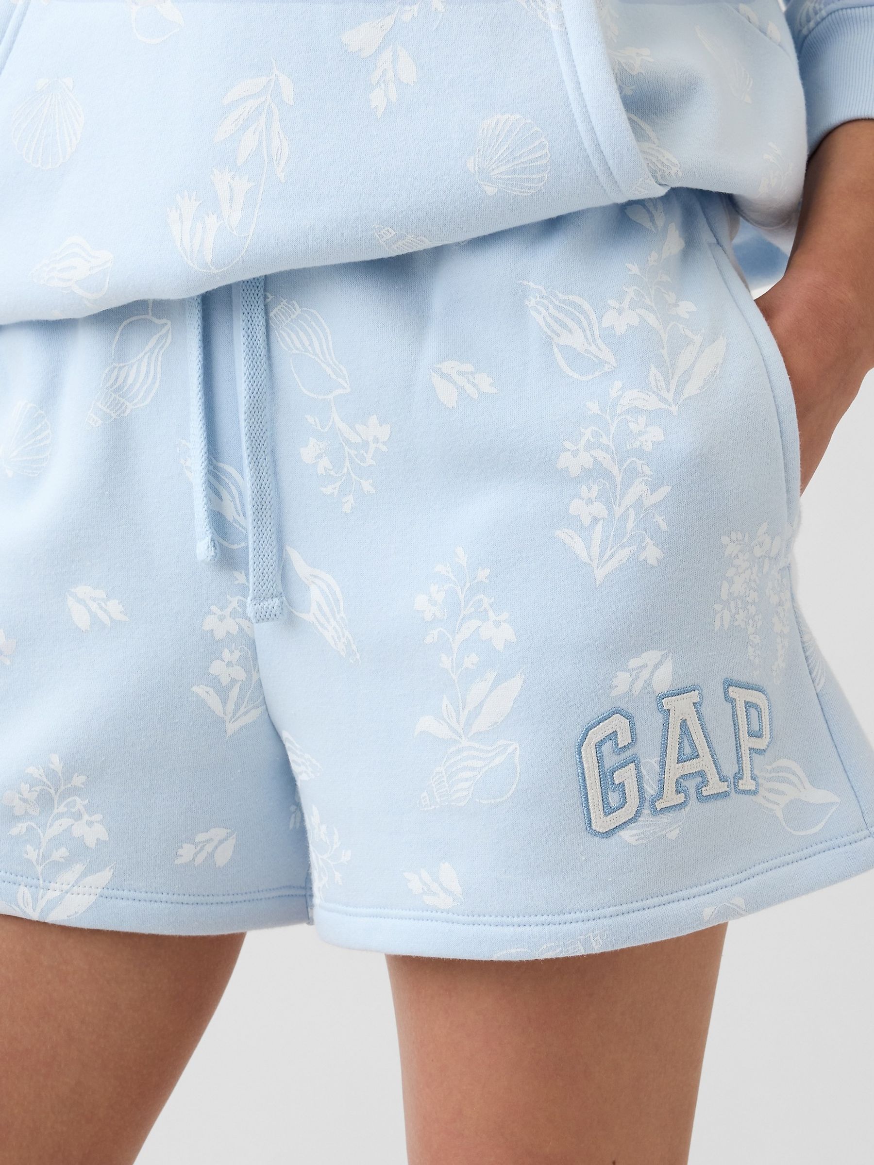 Blue Floral Logo Shorts - Image 4 of 5