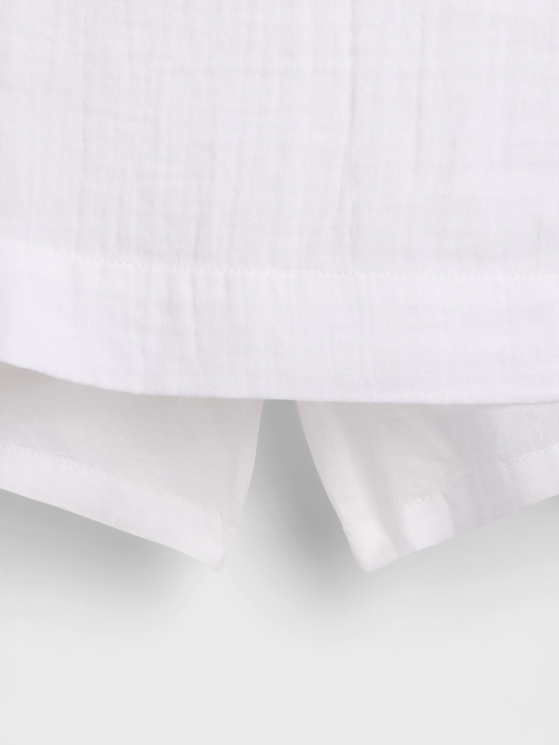 White Gauze Denim Smocked Waist Mini Skort - Image 5 of 5