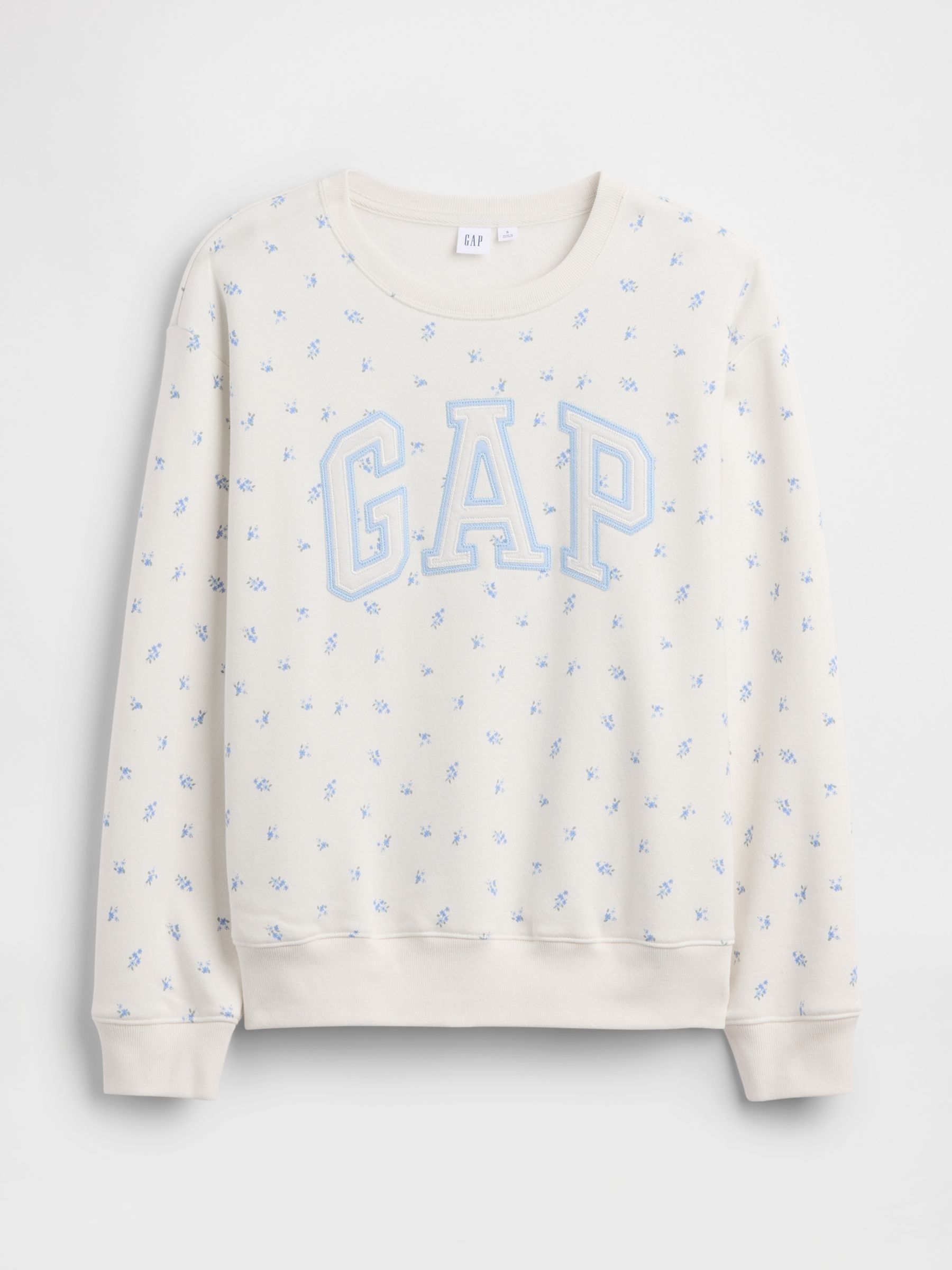 White/Blue Floral Logo Sweatshirt - Image 5 of 5
