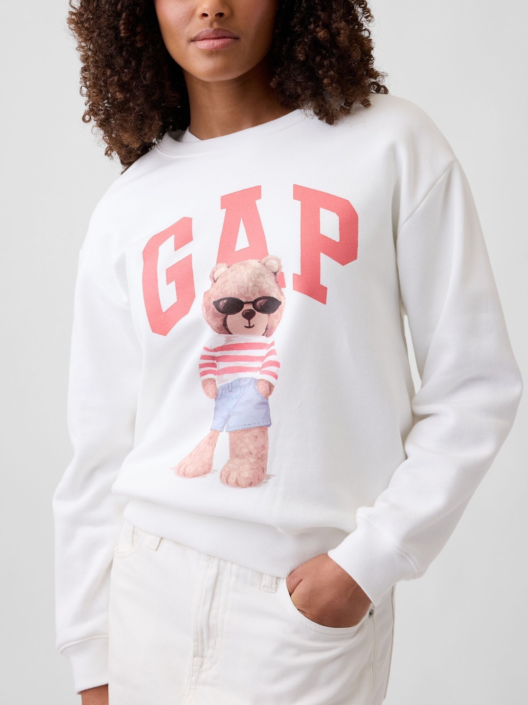 White Brannan Bear Logo Sweatshirt - Image 4 of 5